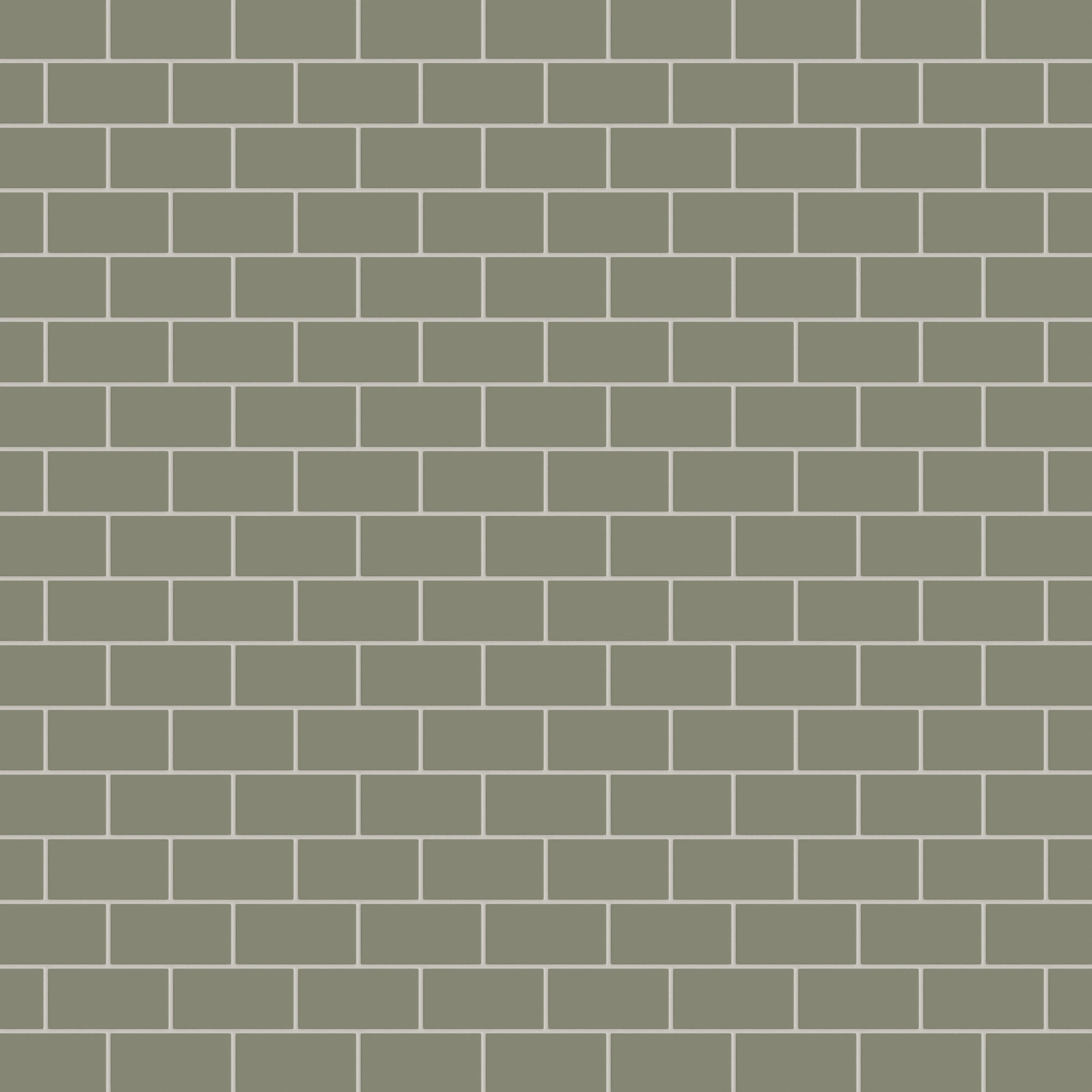 2x4 Half Offset Sheeted Natural Press Ceramic Mosaic Tile in Fern Matte