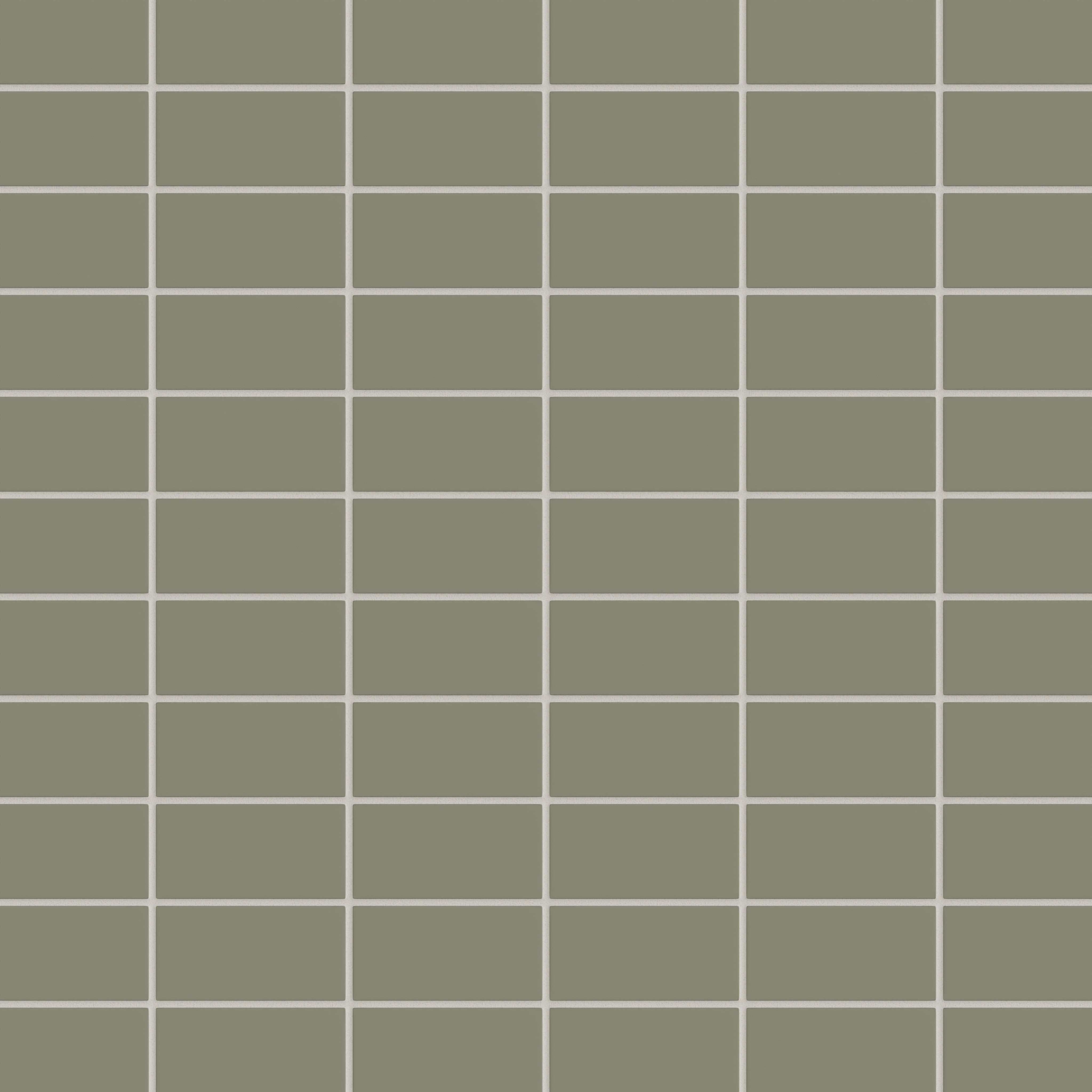 2x4 Straight Set Sheeted Natural Press Ceramic Mosaic Tile in Fern Matte