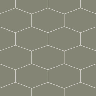 Elongated Hexagon Natural Press Ceramic Tile in Fern Matte