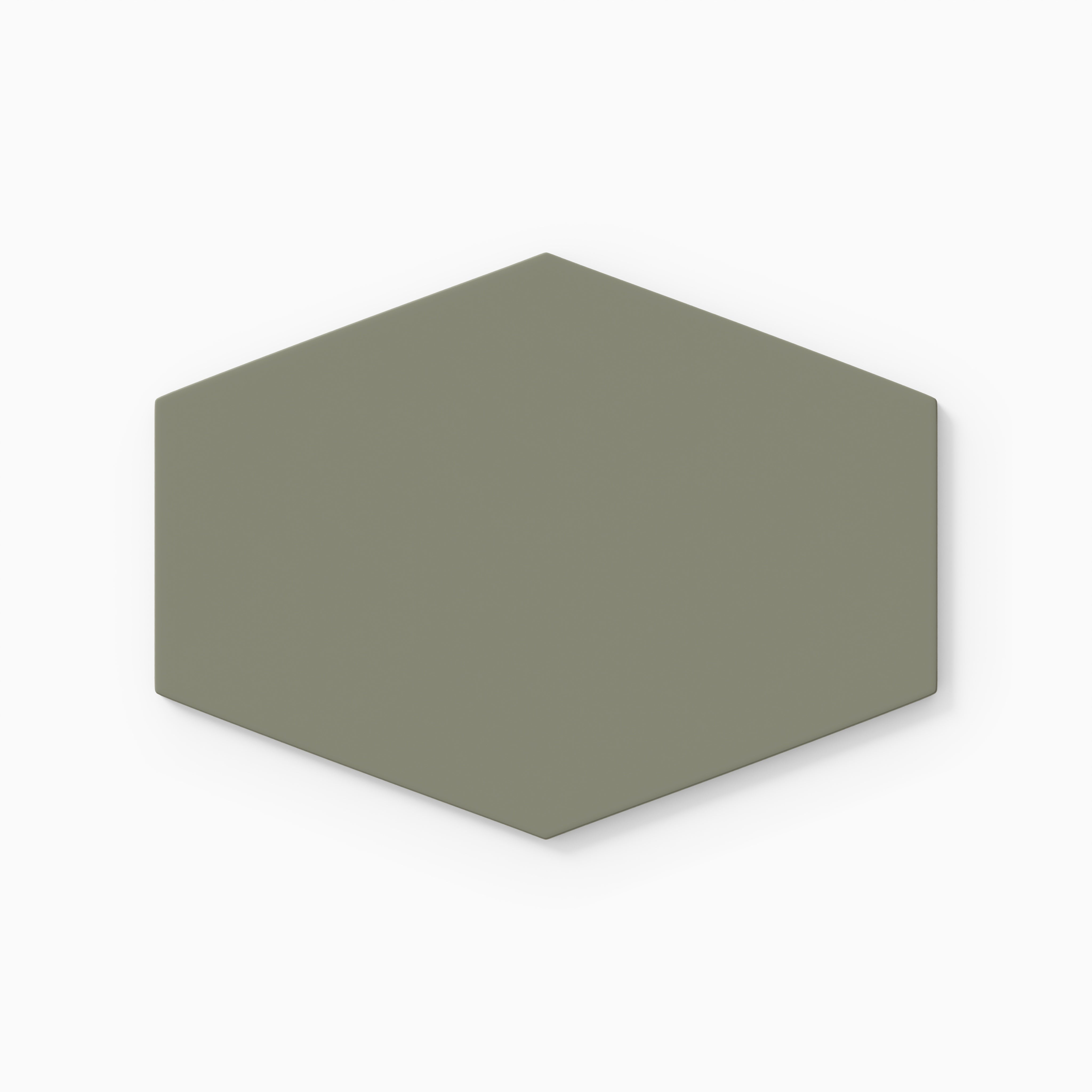 Elongated Hexagon Natural Press Ceramic Tile in Fern Matte