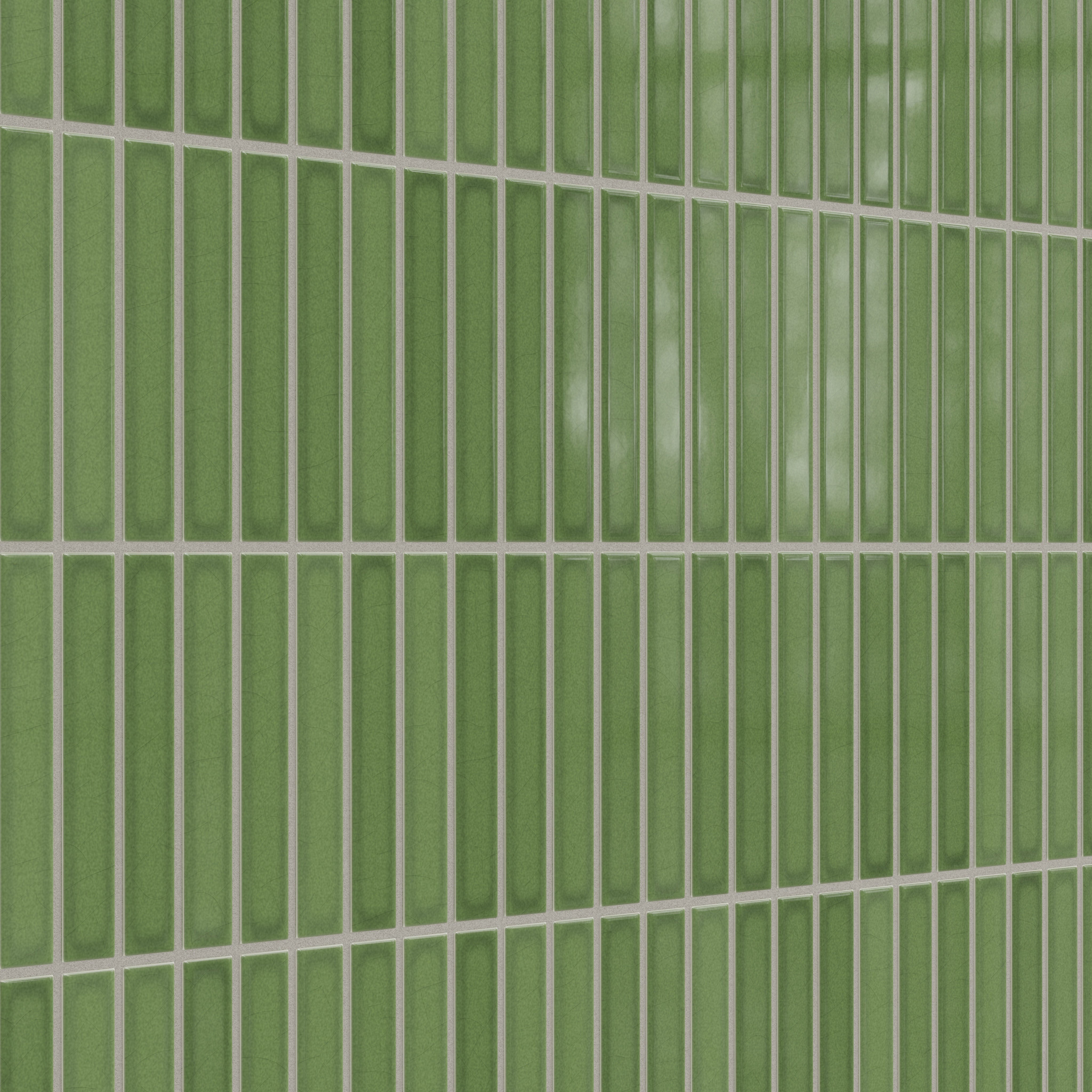 1x6 Straight Set Sheeted Original Ceramic Mosaic Tile in Kelp Gloss