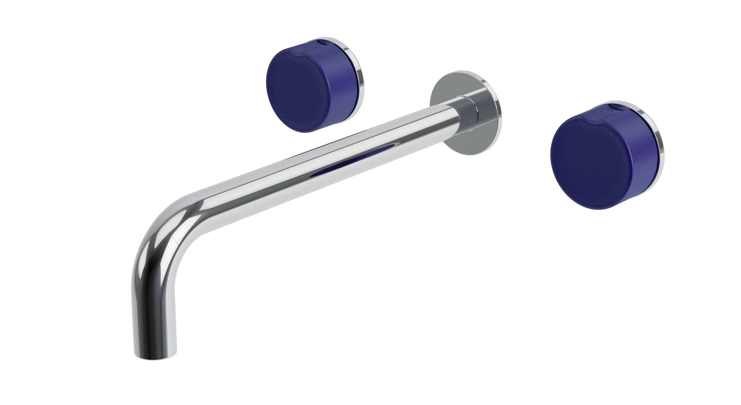 Foundry Two Handle Wall Mount 10" Lavatory Faucet with Groove Ceramic Knob Handles
