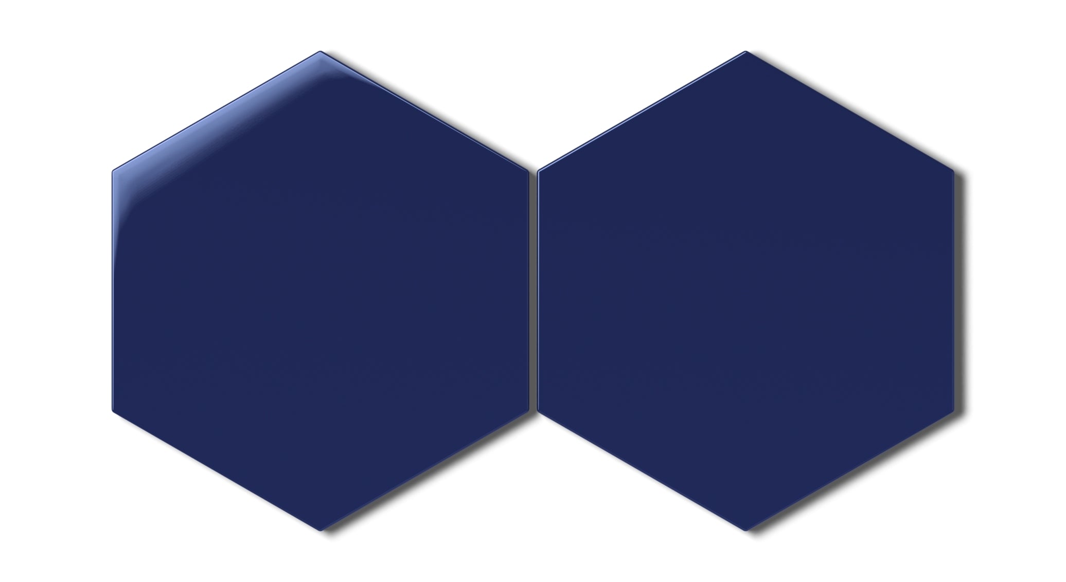 8" Hexagon Natural Press Ceramic Tile in Ultramarine Gloss