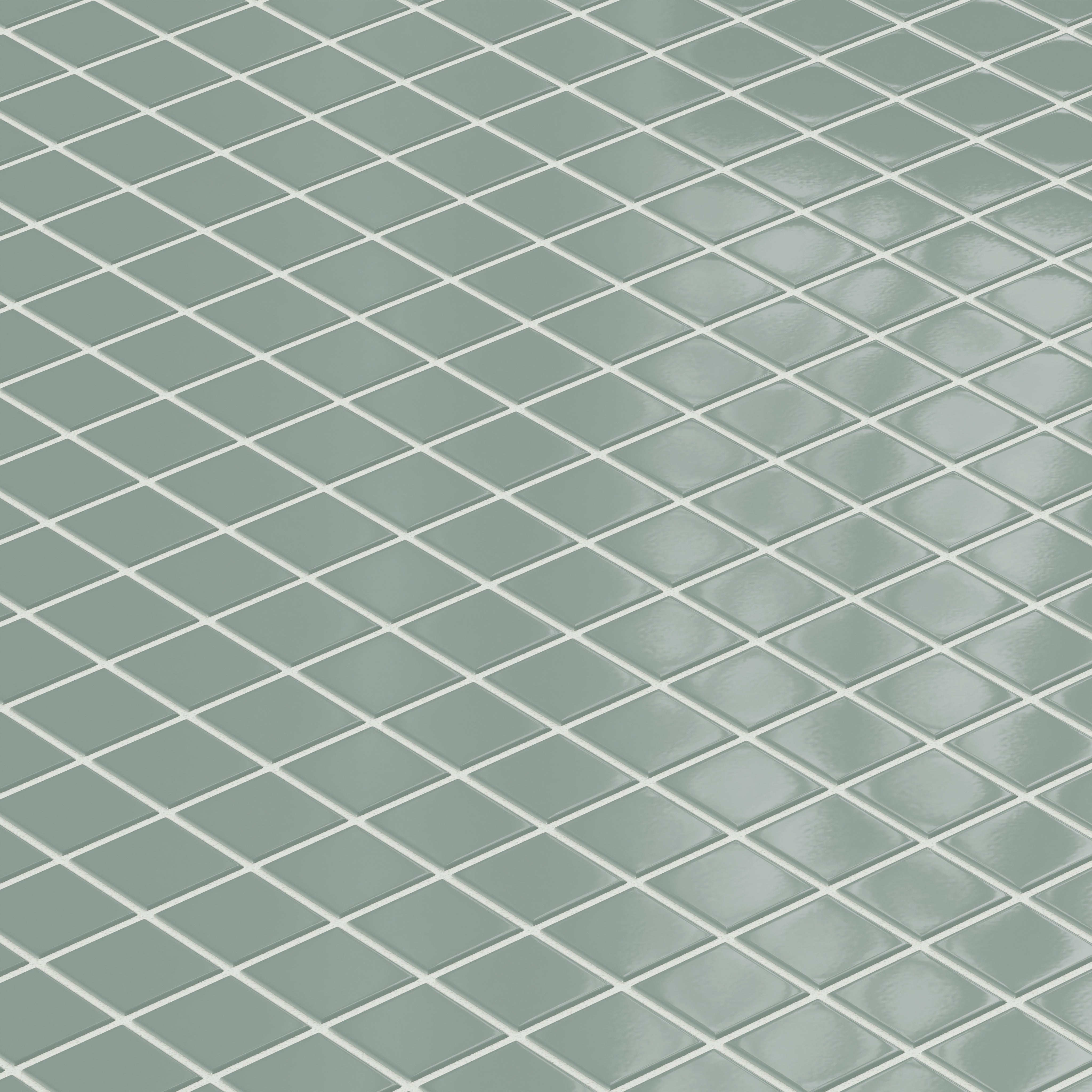 2x2 Straight Set Sheeted Original Ceramic Mosaic Tile in Flagstone Gloss