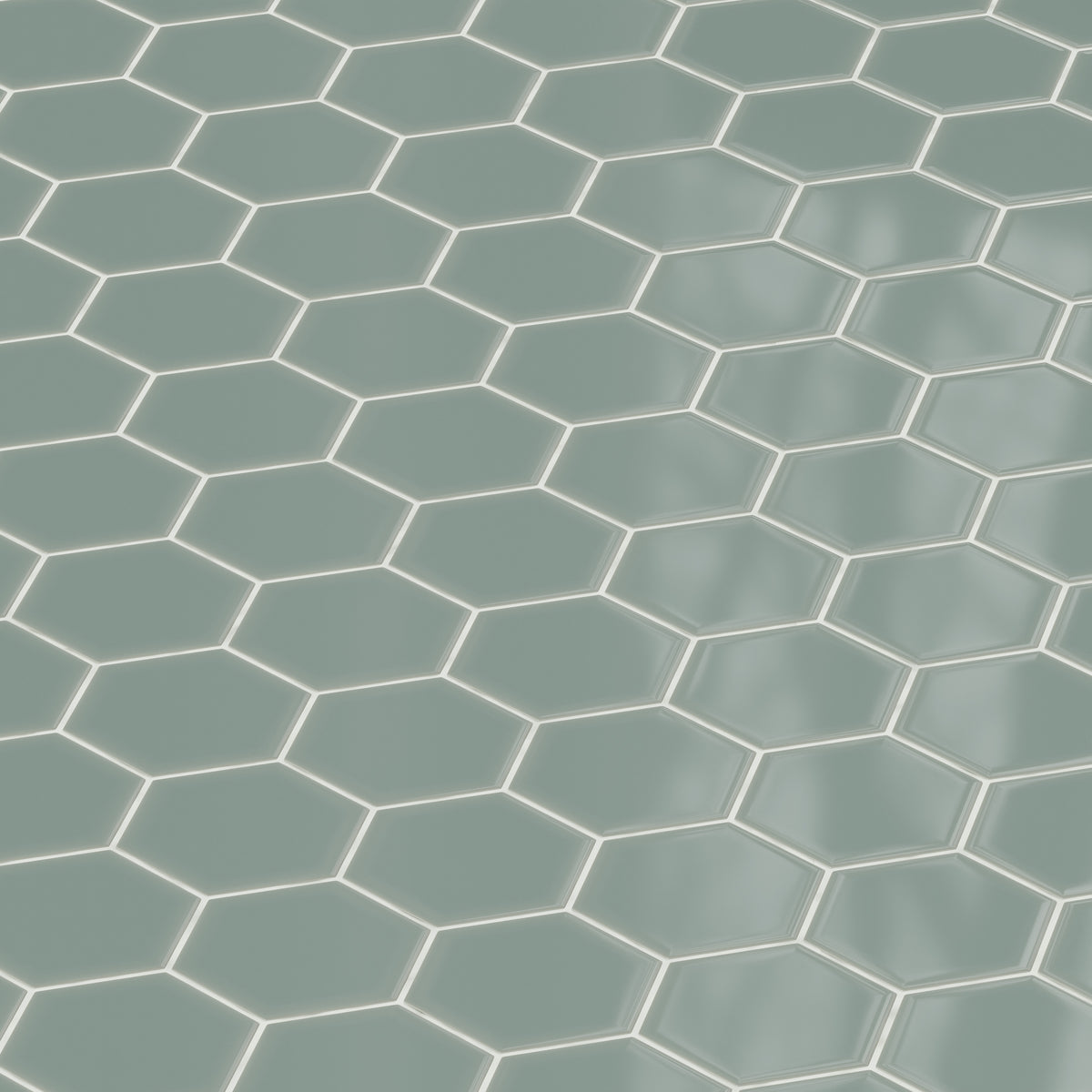 6" Hexagon Original Ceramic Tile in Flagstone Gloss