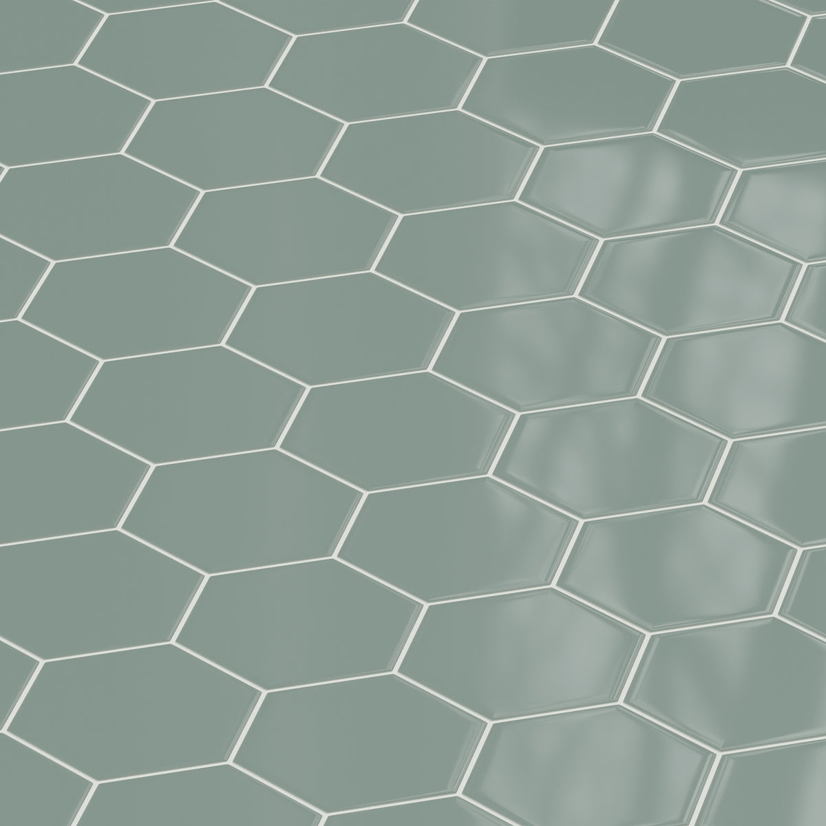 8" Hexagon Original Ceramic Tile in Flagstone Gloss