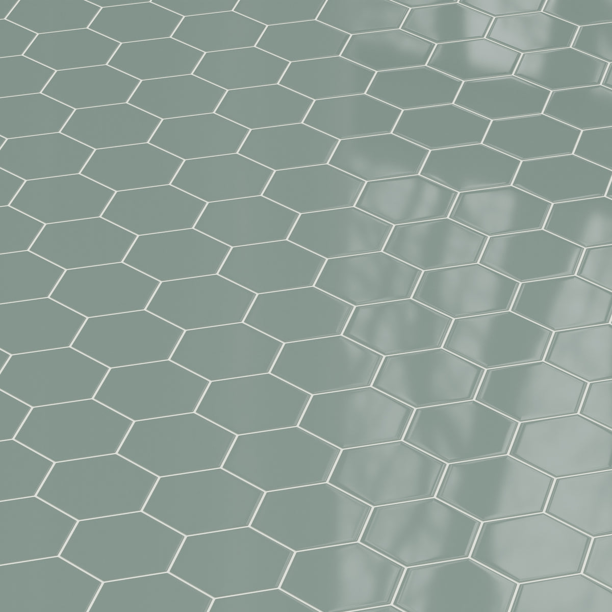 8" Hexagon Original Ceramic Tile in Flagstone Gloss