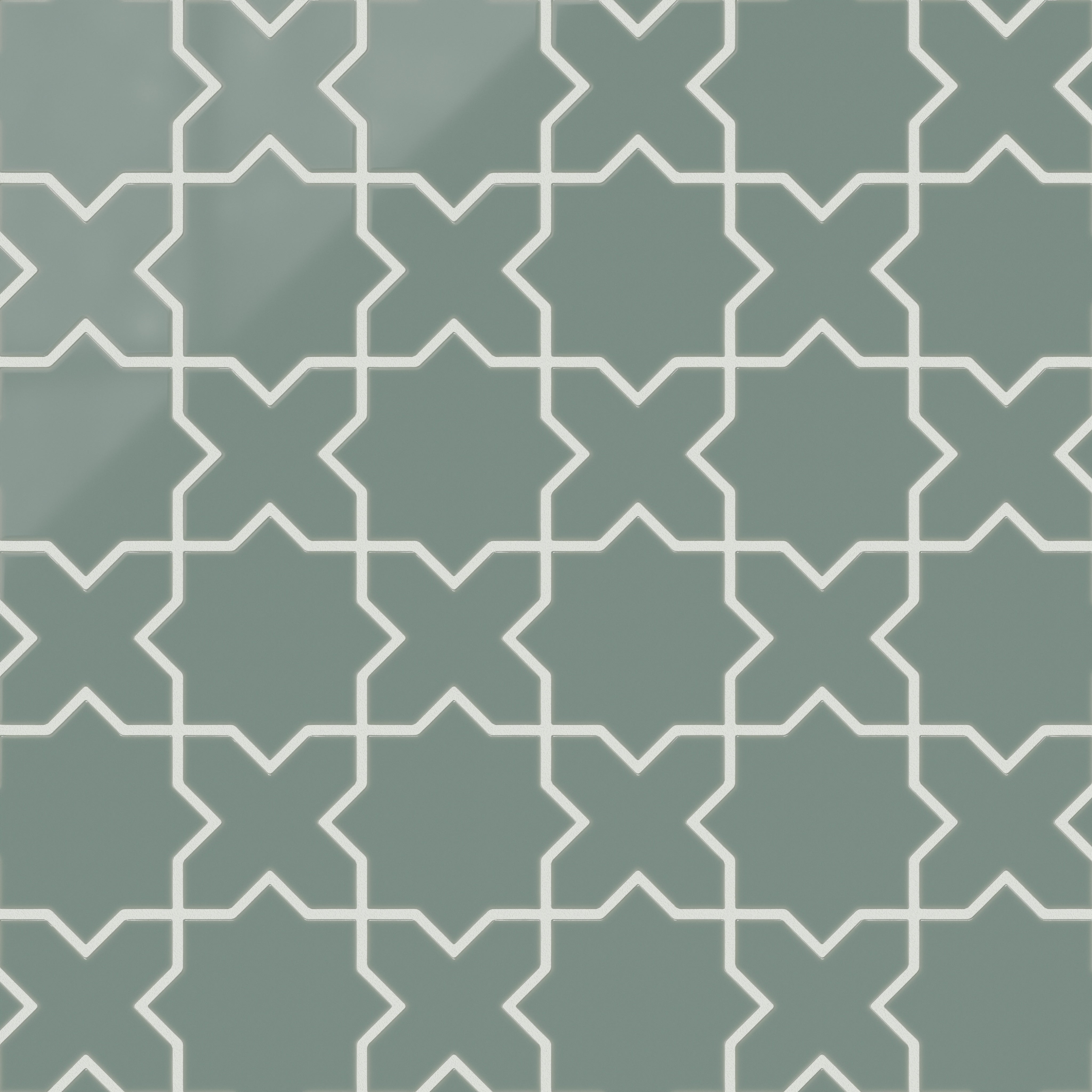 Mini Star & Cross Original Ceramic Tile in Flagstone Gloss