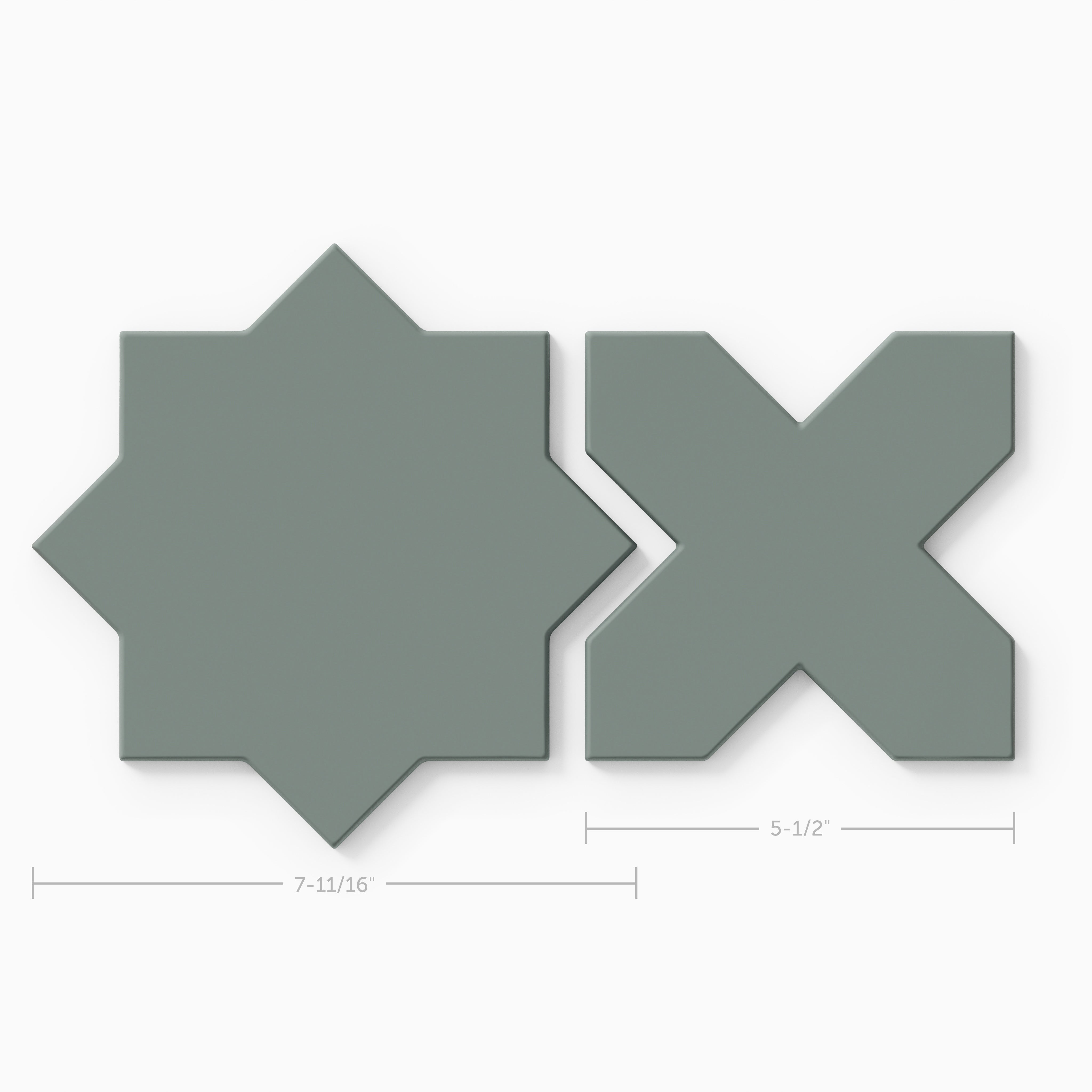 Star & Cross Original Ceramic Tile in Flagstone Matte