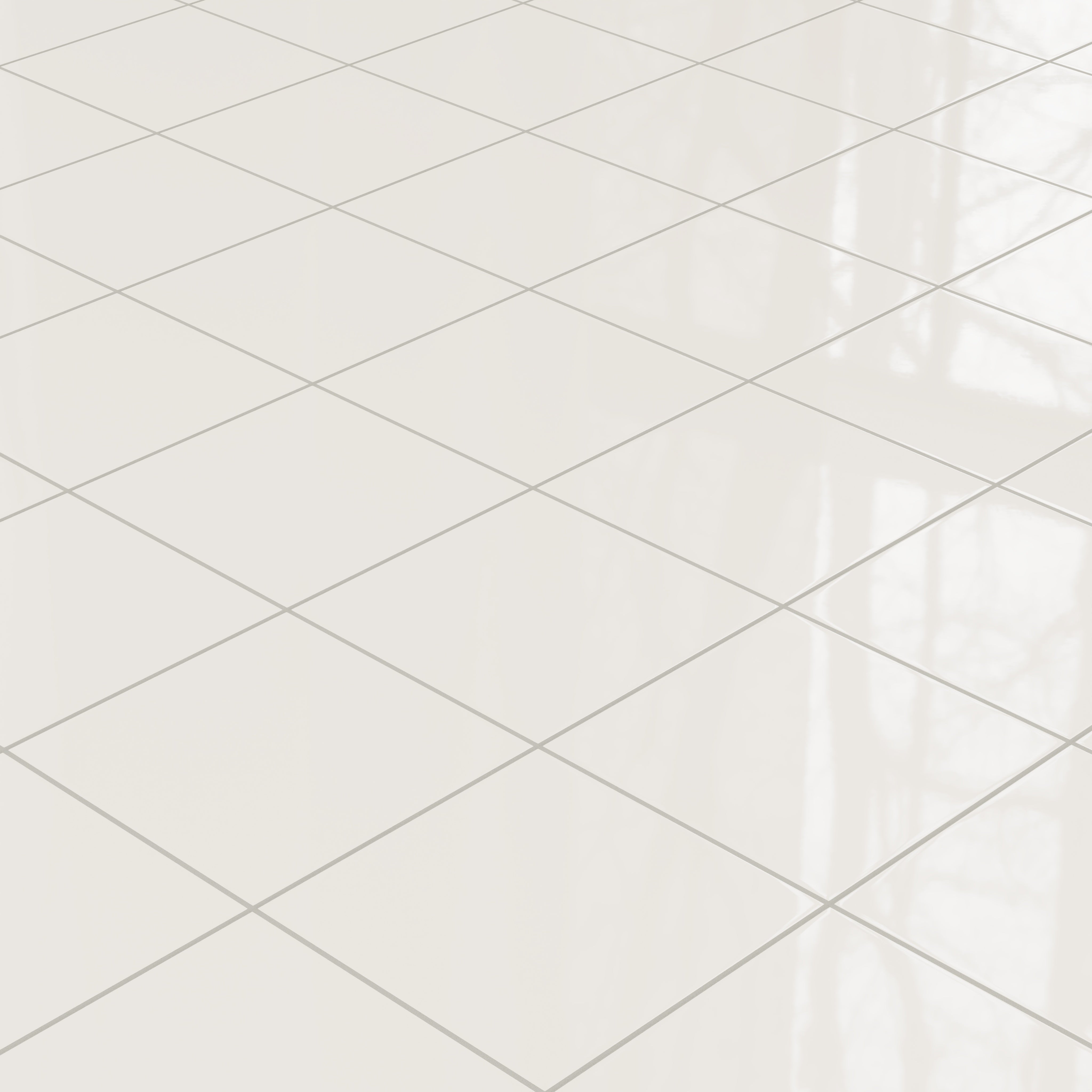 12x12 Natural Press Ceramic Tile in Flake White Gloss