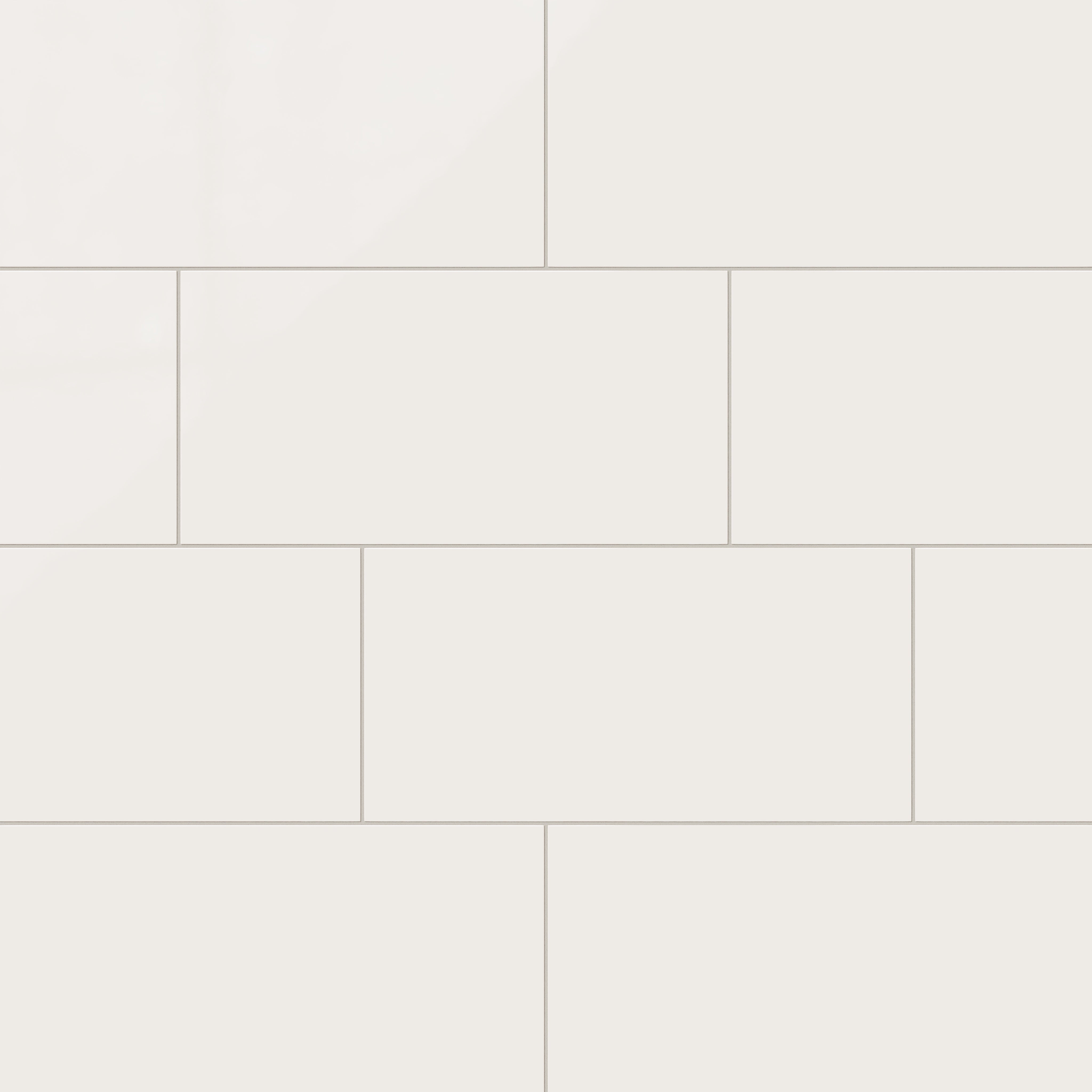 12x24 Natural Press Ceramic Tile in Flake White Gloss