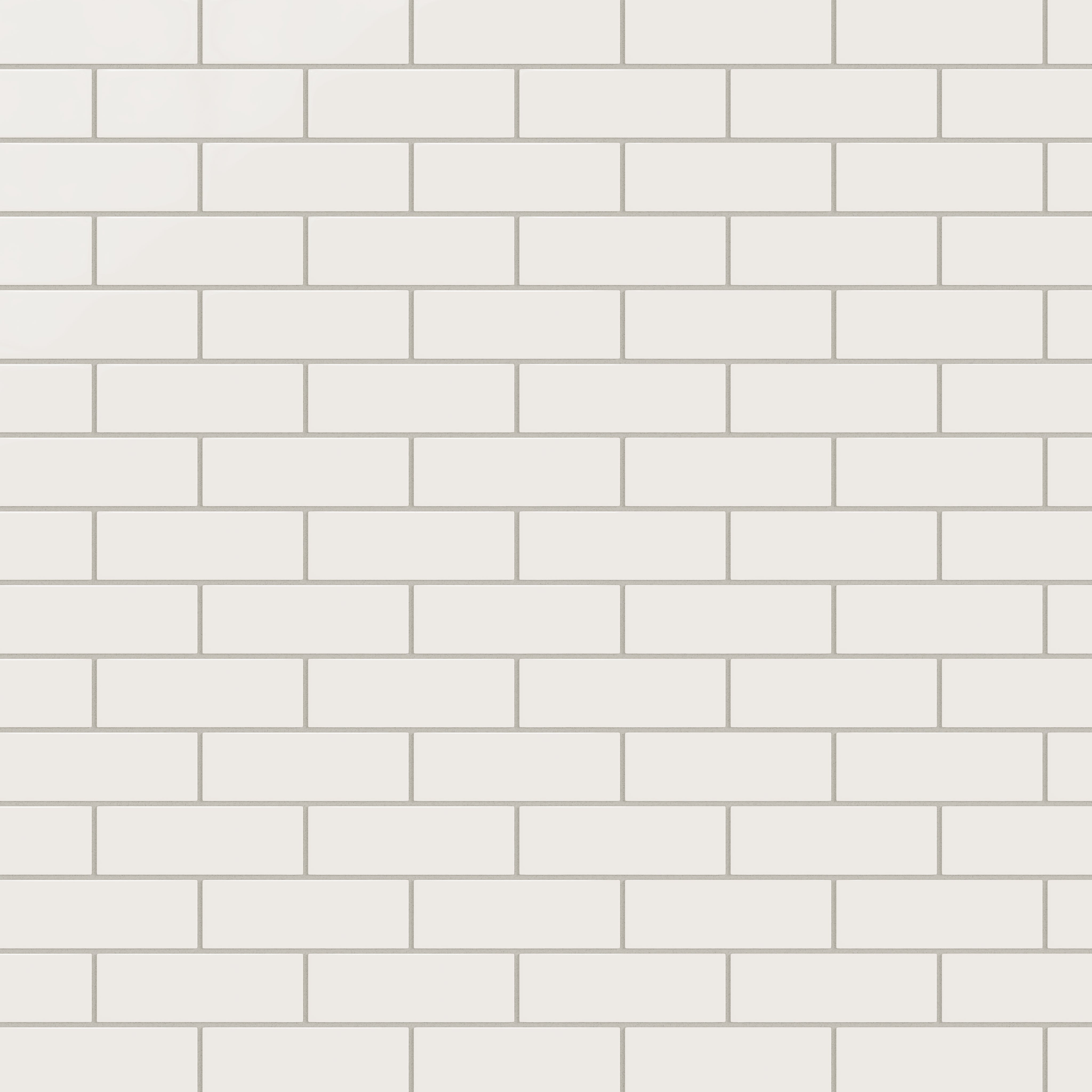 2x6 Natural Press Ceramic Tile in Flake White Gloss