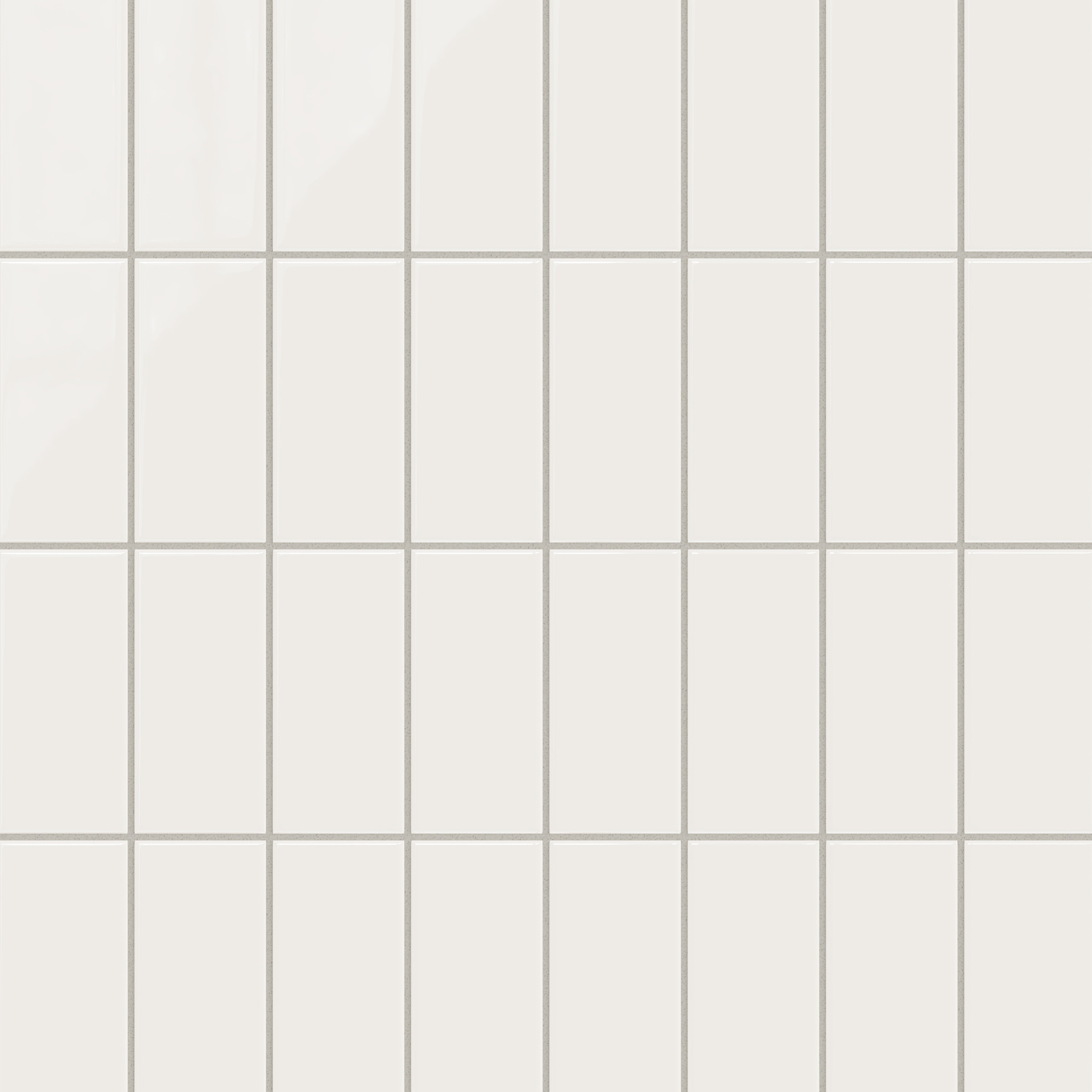 3x6 Natural Press Ceramic Tile in Flake White Gloss