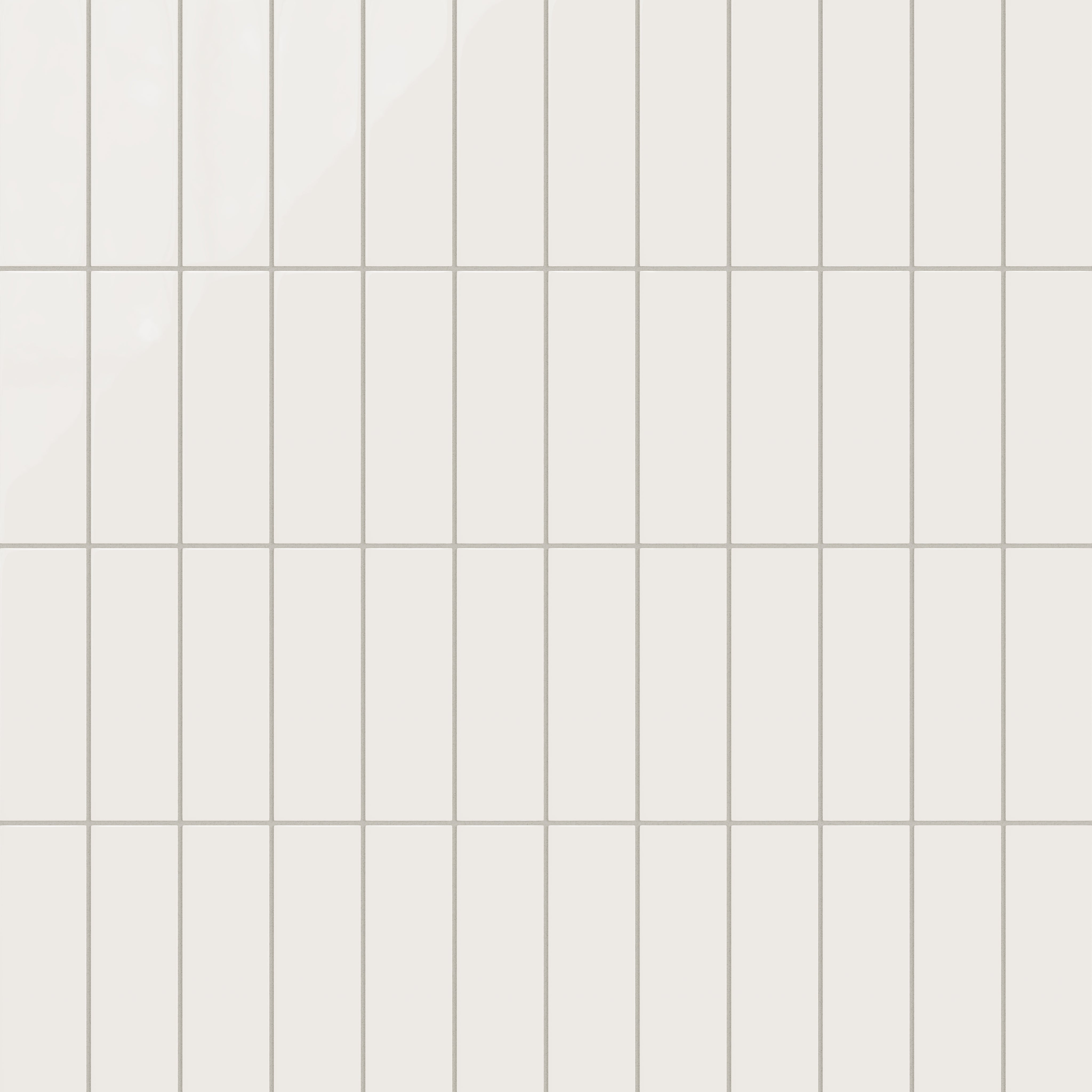 3x9 Natural Press Ceramic Tile in Flake White Gloss