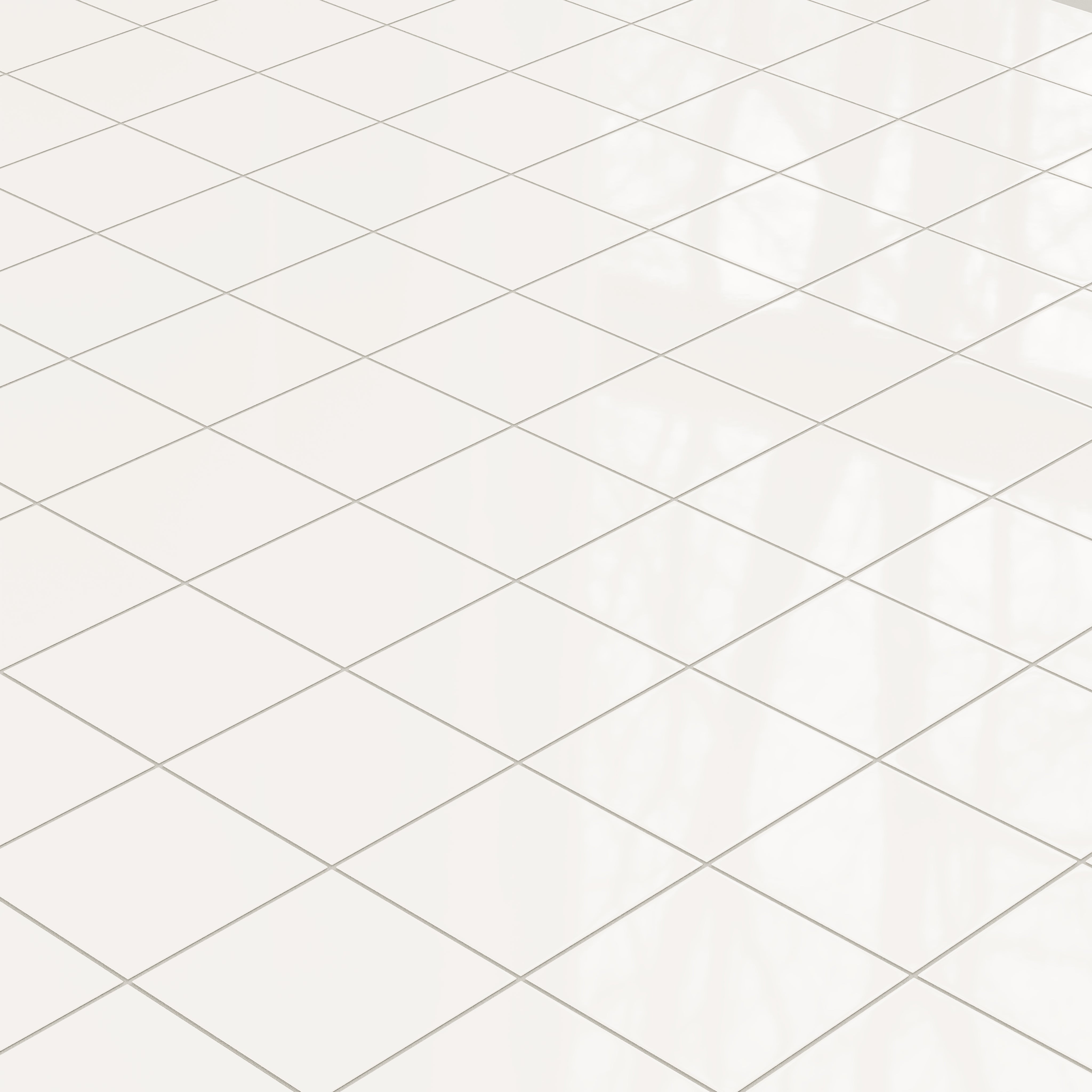 8x8 Natural Press Ceramic Tile in Flake White Gloss