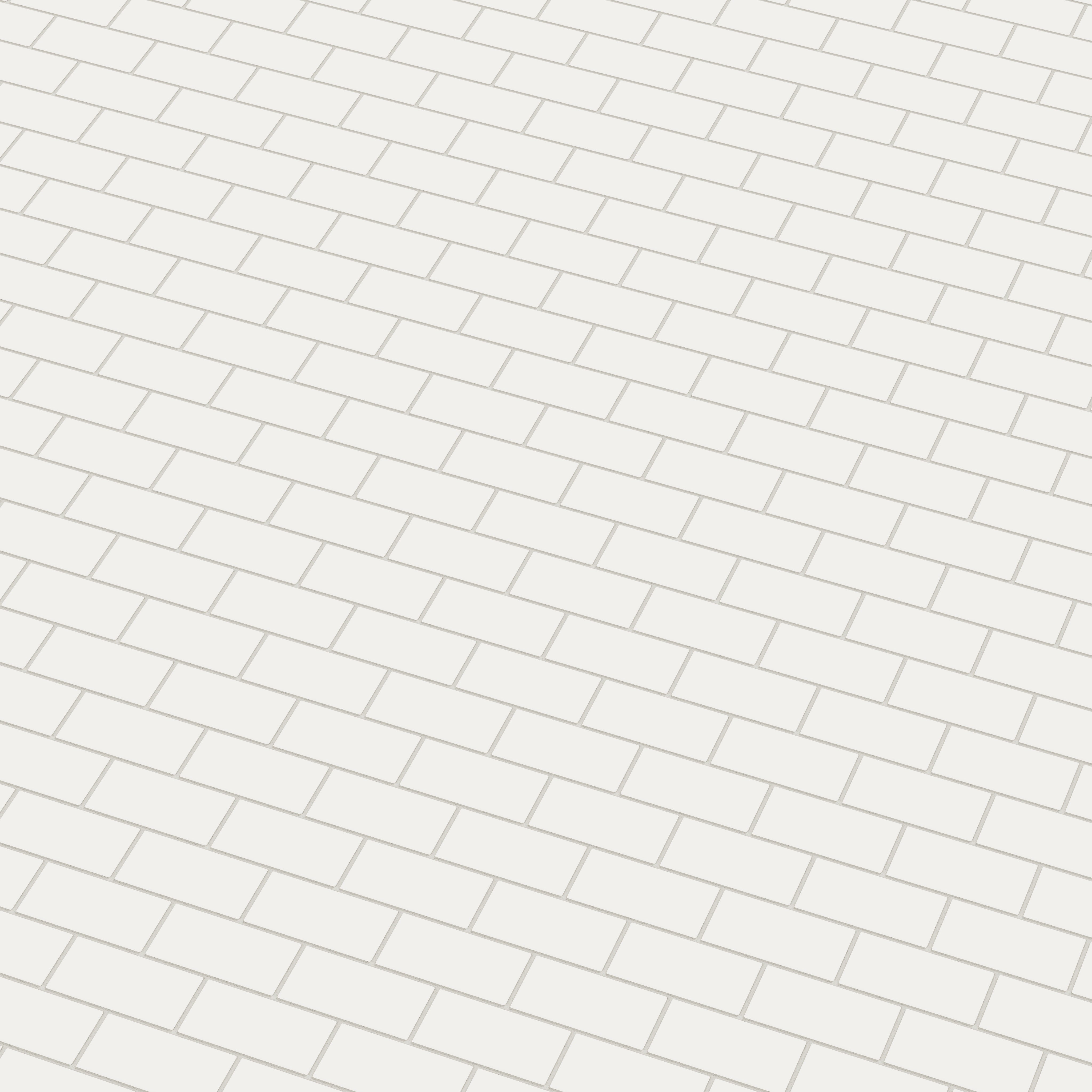 2x4 Half Offset Sheeted Natural Press Ceramic Mosaic Tile in Flake White Matte