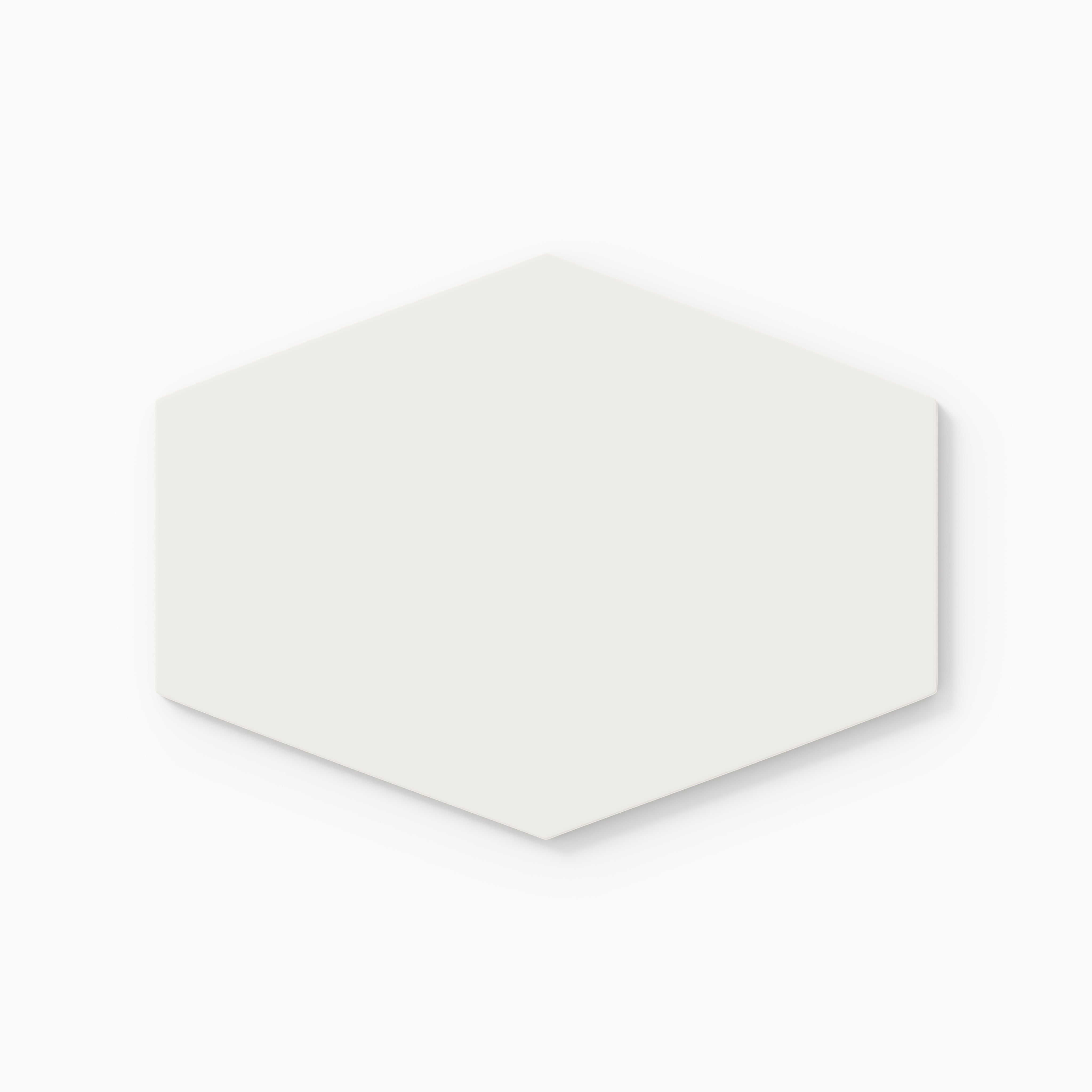 Elongated Hexagon Natural Press Ceramic Tile in Flake White Matte