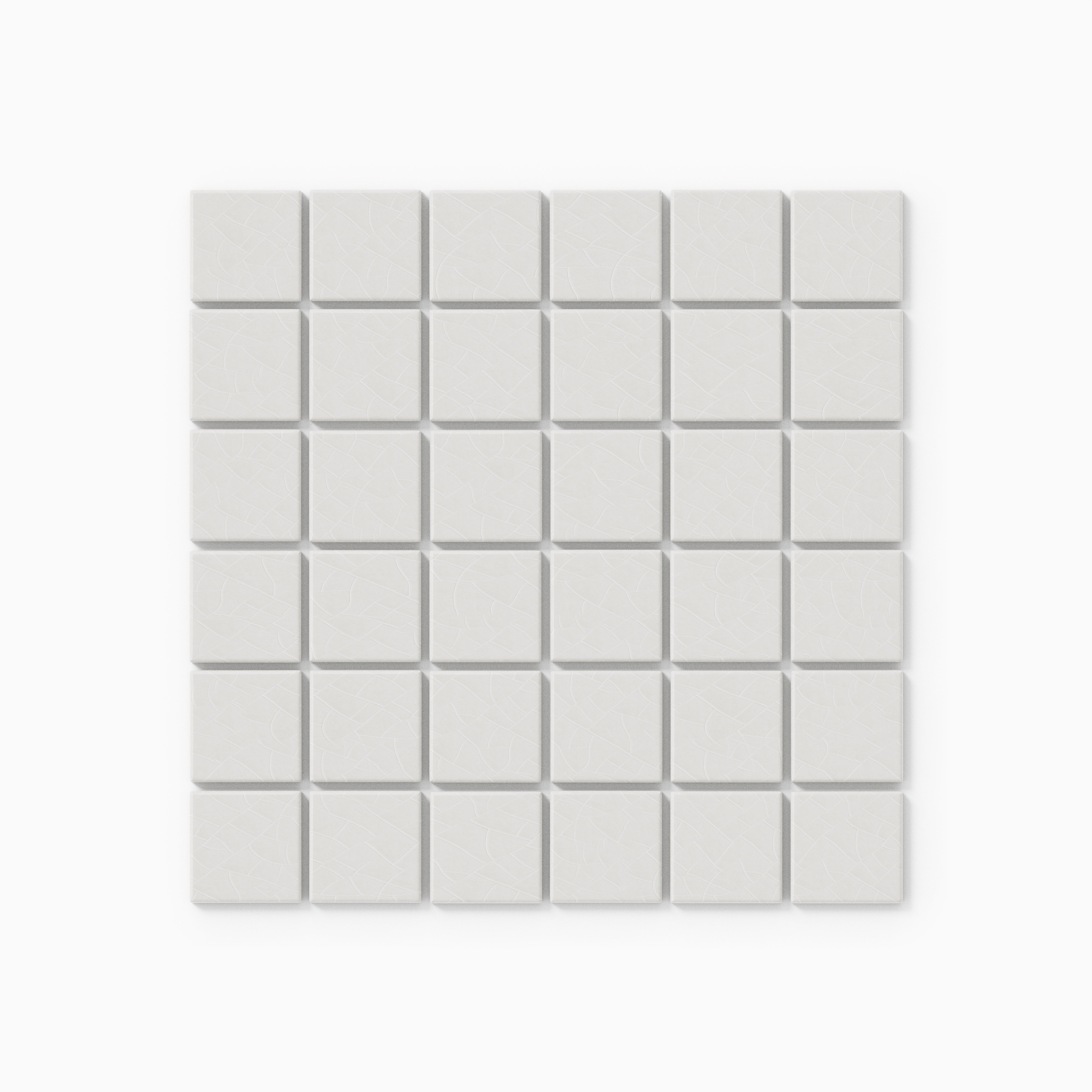 2x2 Straight Set Sheeted Original Ceramic Mosaic Tile in Frost Gloss