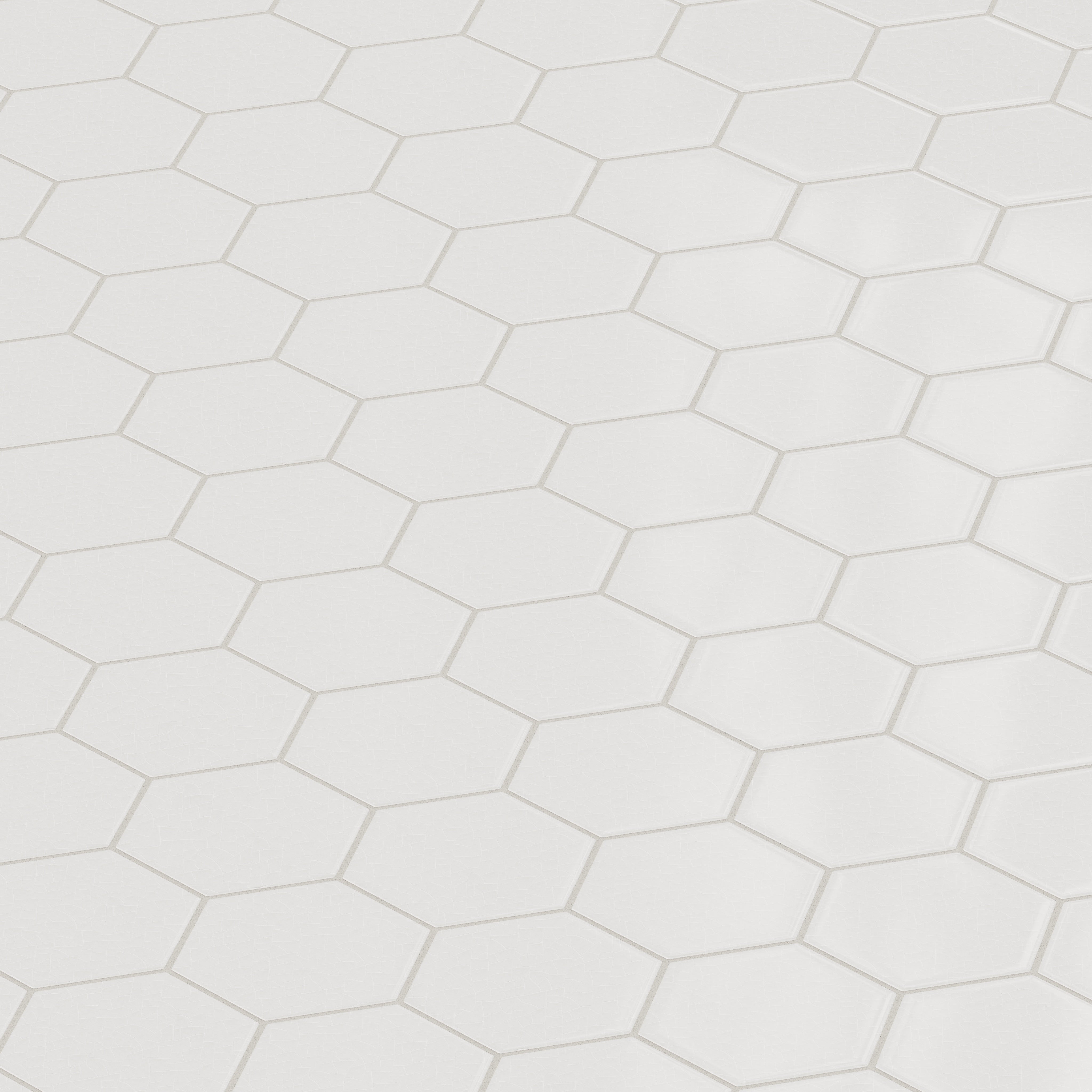 6" Hexagon Original Ceramic Tile in Frost Gloss