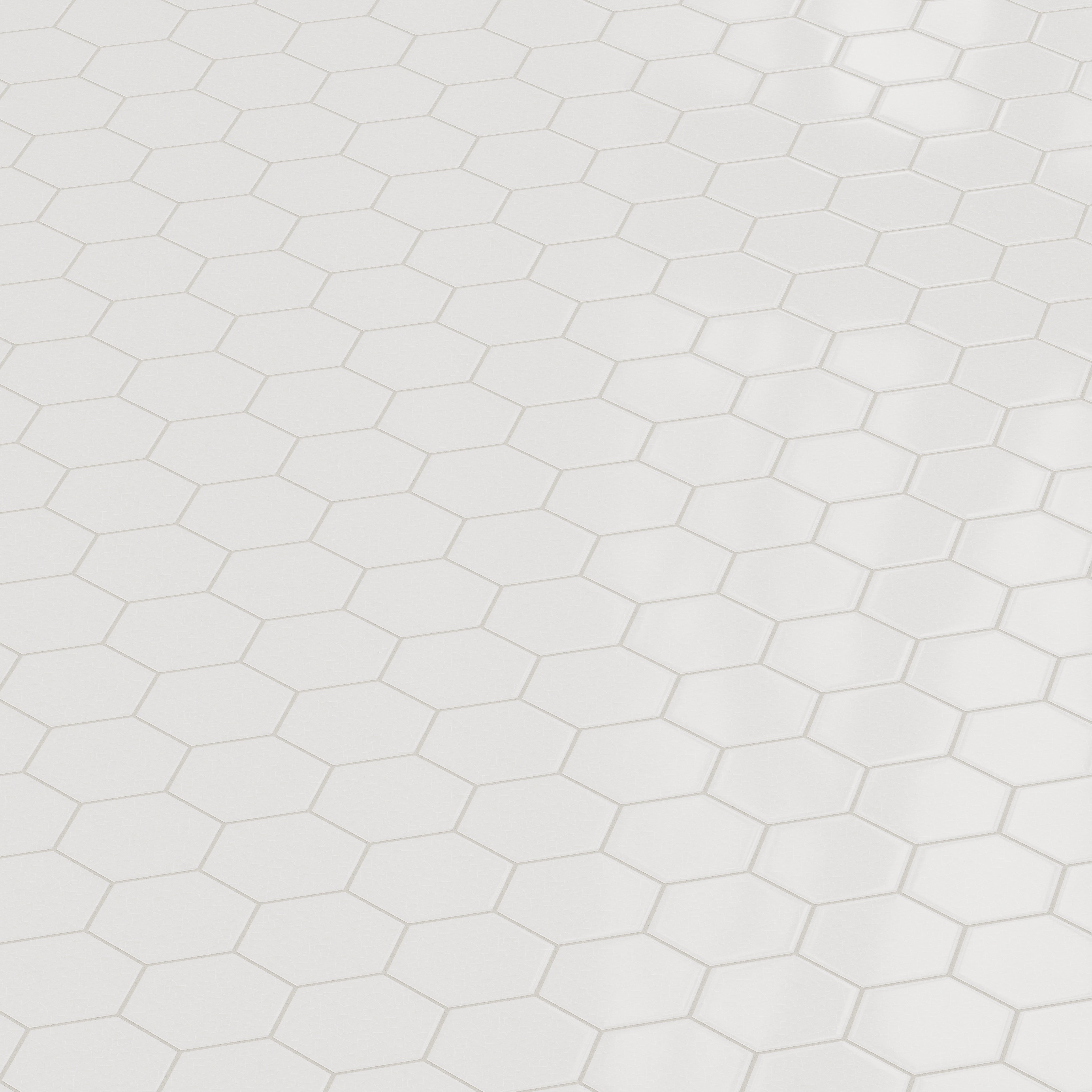6" Hexagon Original Ceramic Tile in Frost Gloss