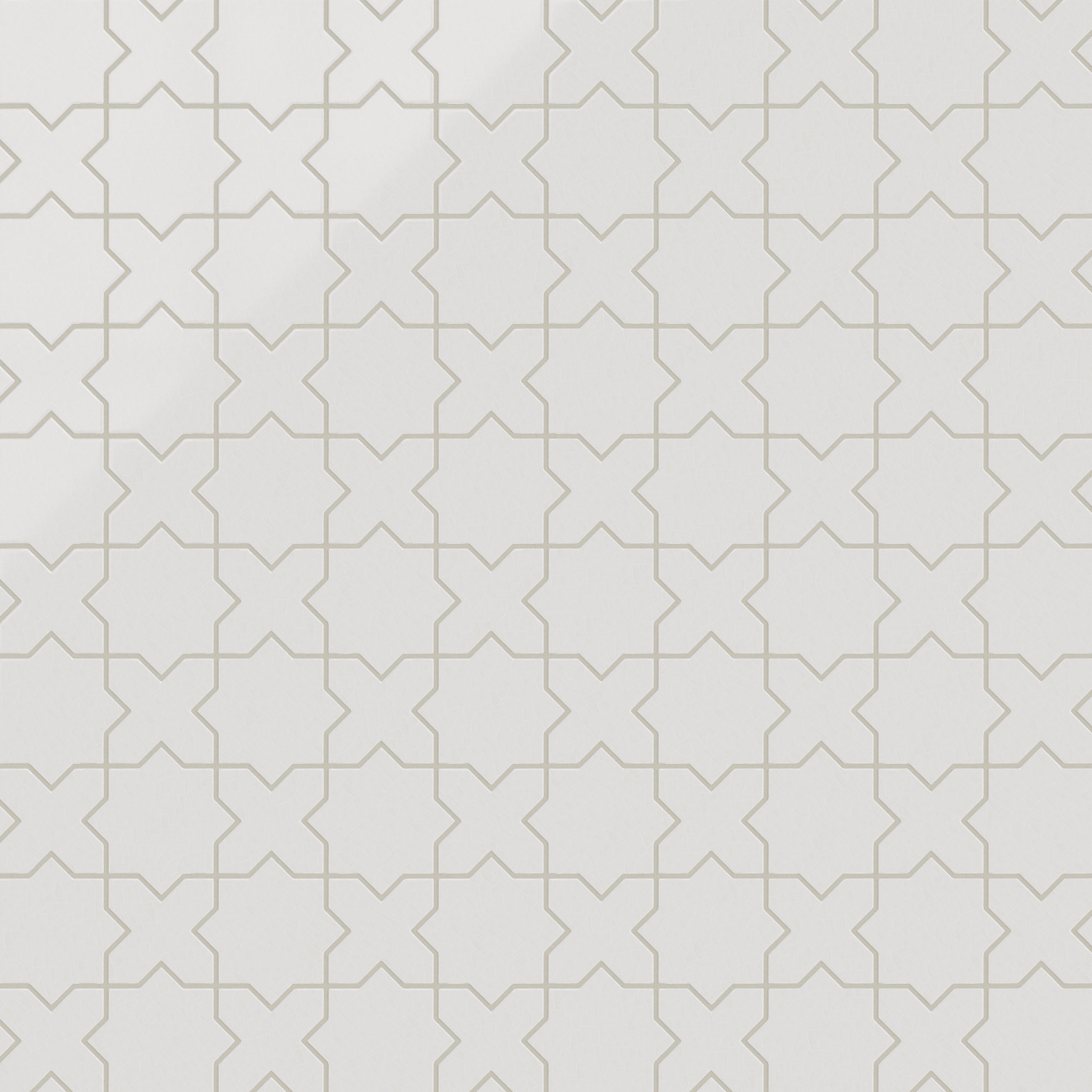 Mini Star & Cross Original Ceramic Tile in Frost Gloss