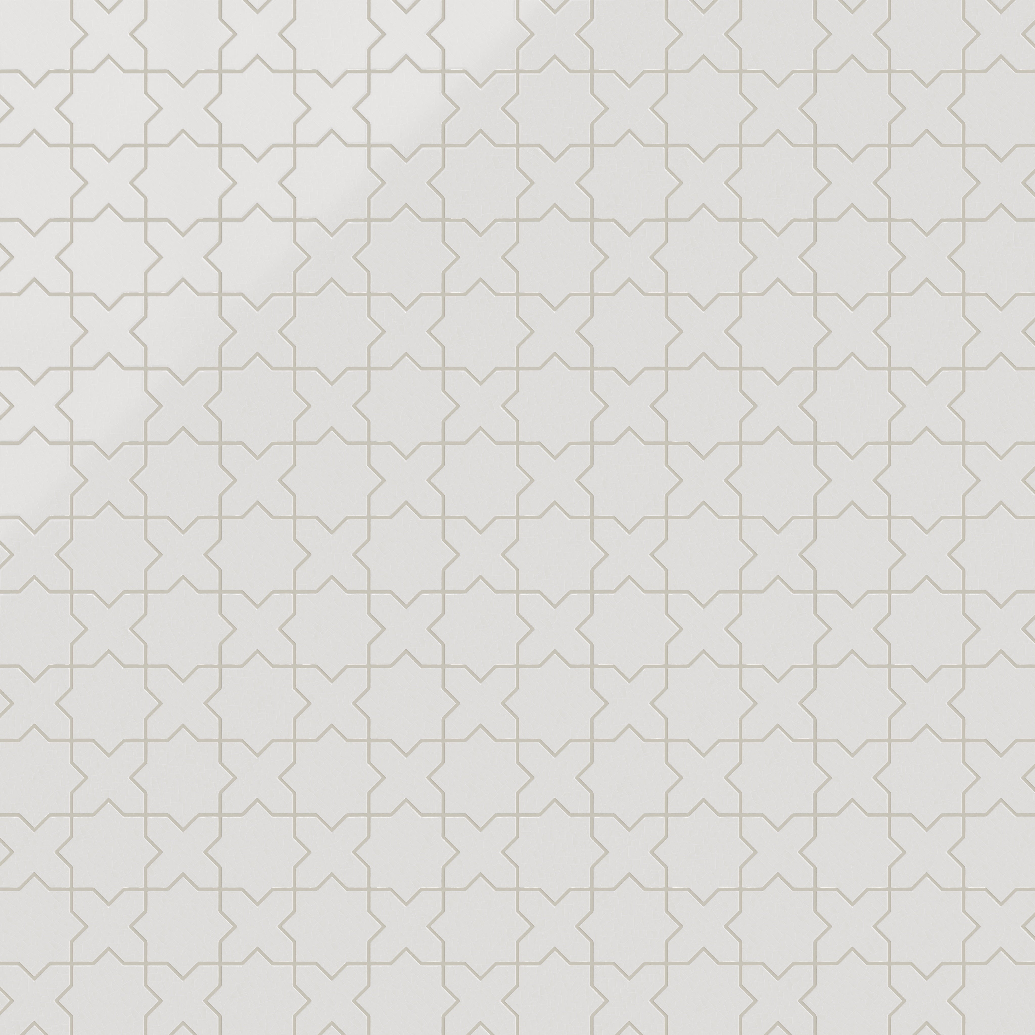 Mini Star & Cross Original Ceramic Tile in Frost Gloss