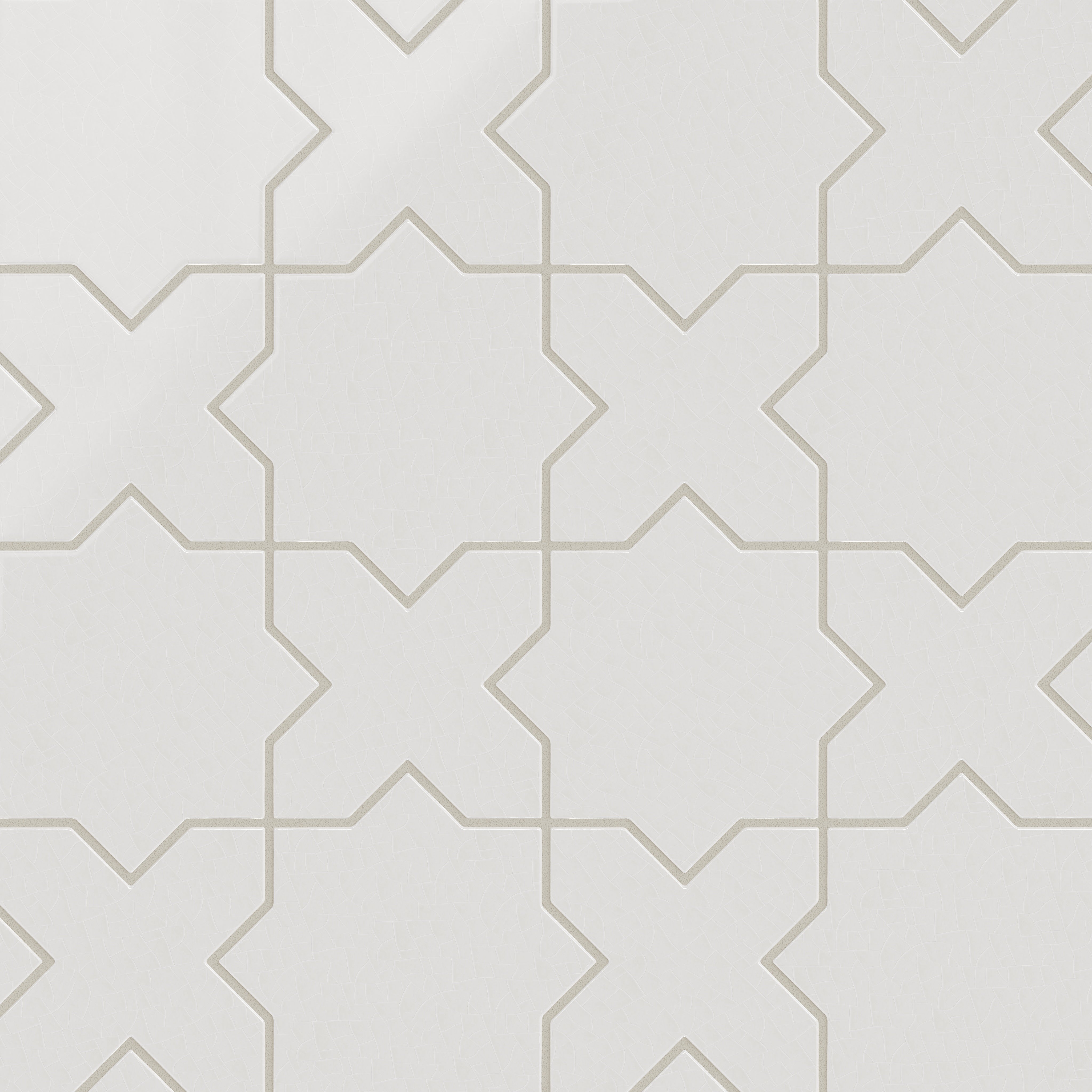 Star & Cross Original Ceramic Tile in Frost Gloss