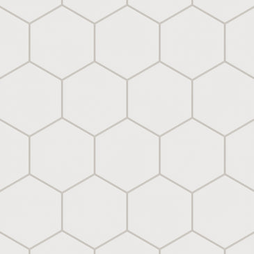 6" Hexagon Original Ceramic Tile in Frost Matte
