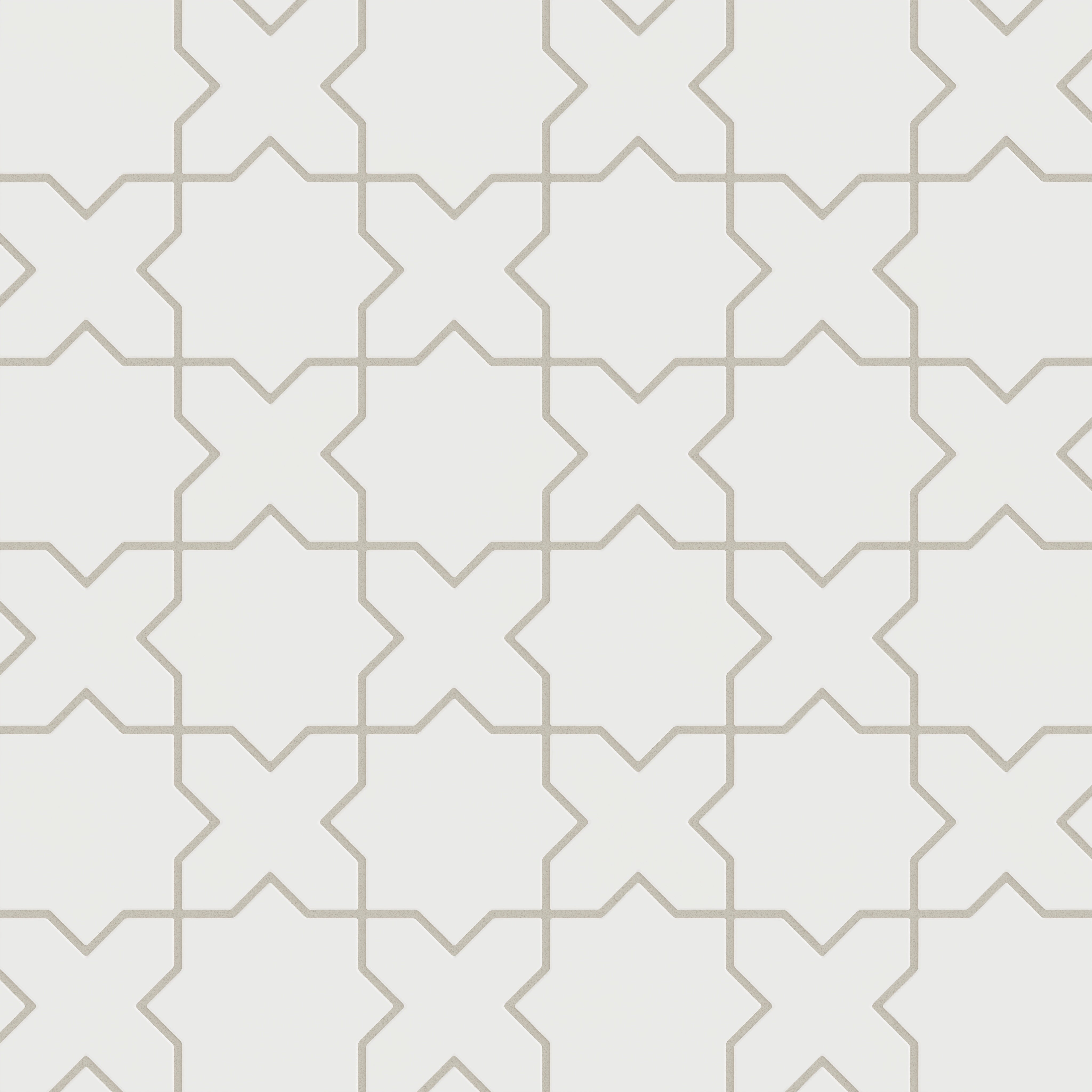 Mini Star & Cross Original Ceramic Tile in Frost Matte