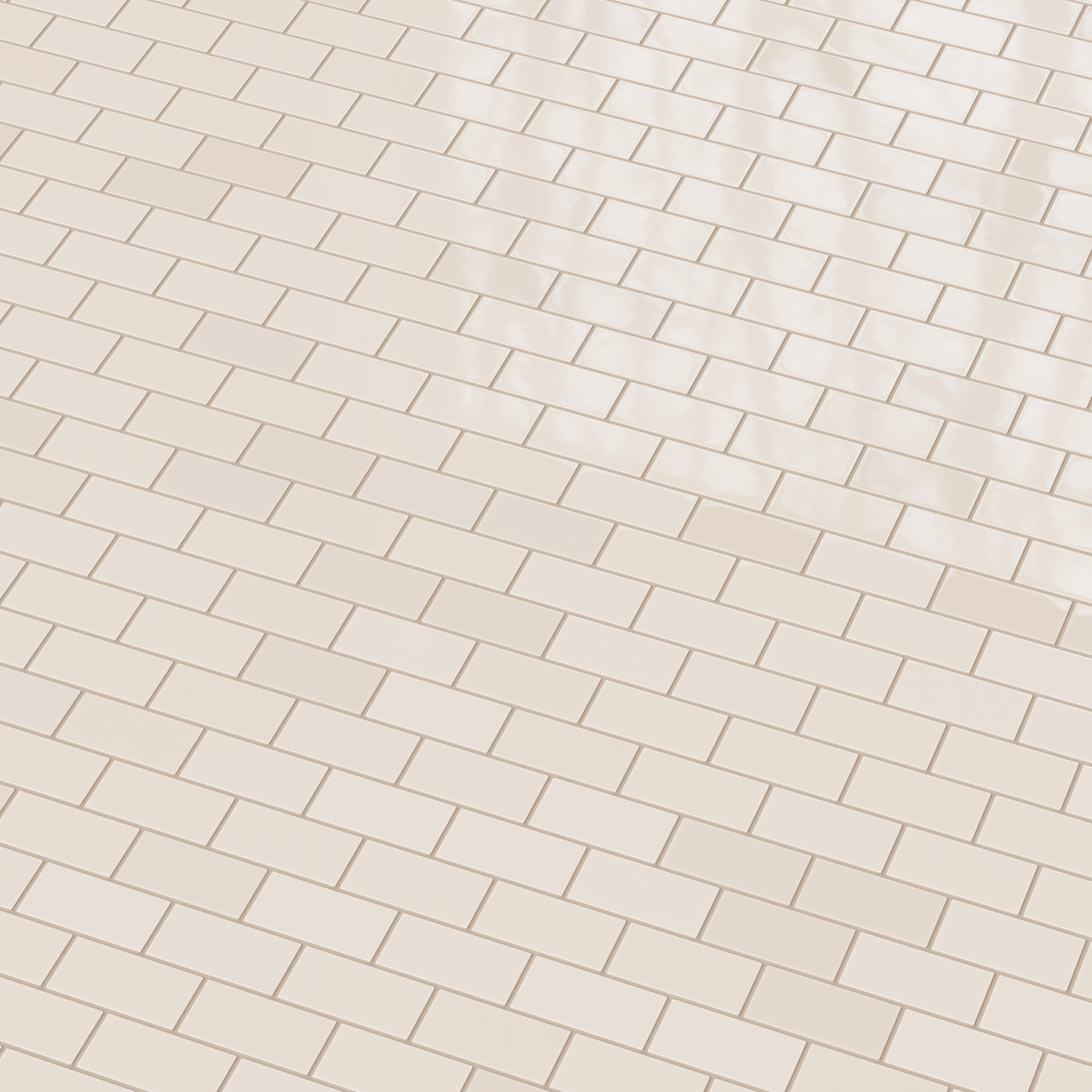 2x4 Half Offset Sheeted Natural Press Ceramic Mosaic Tile in Full Sail Gloss