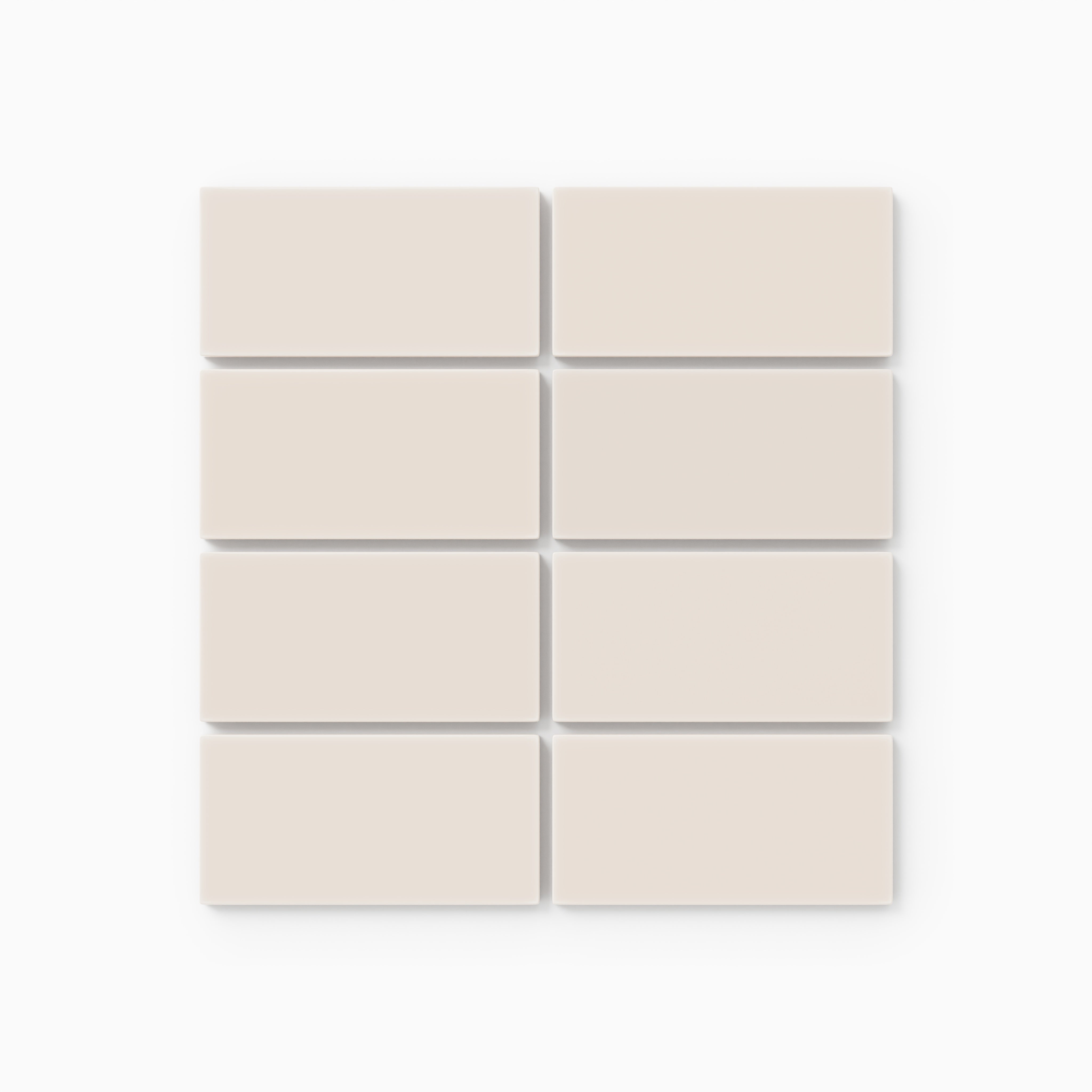 2x4 Straight Set Sheeted Natural Press Ceramic Mosaic Tile in Full Sail Gloss