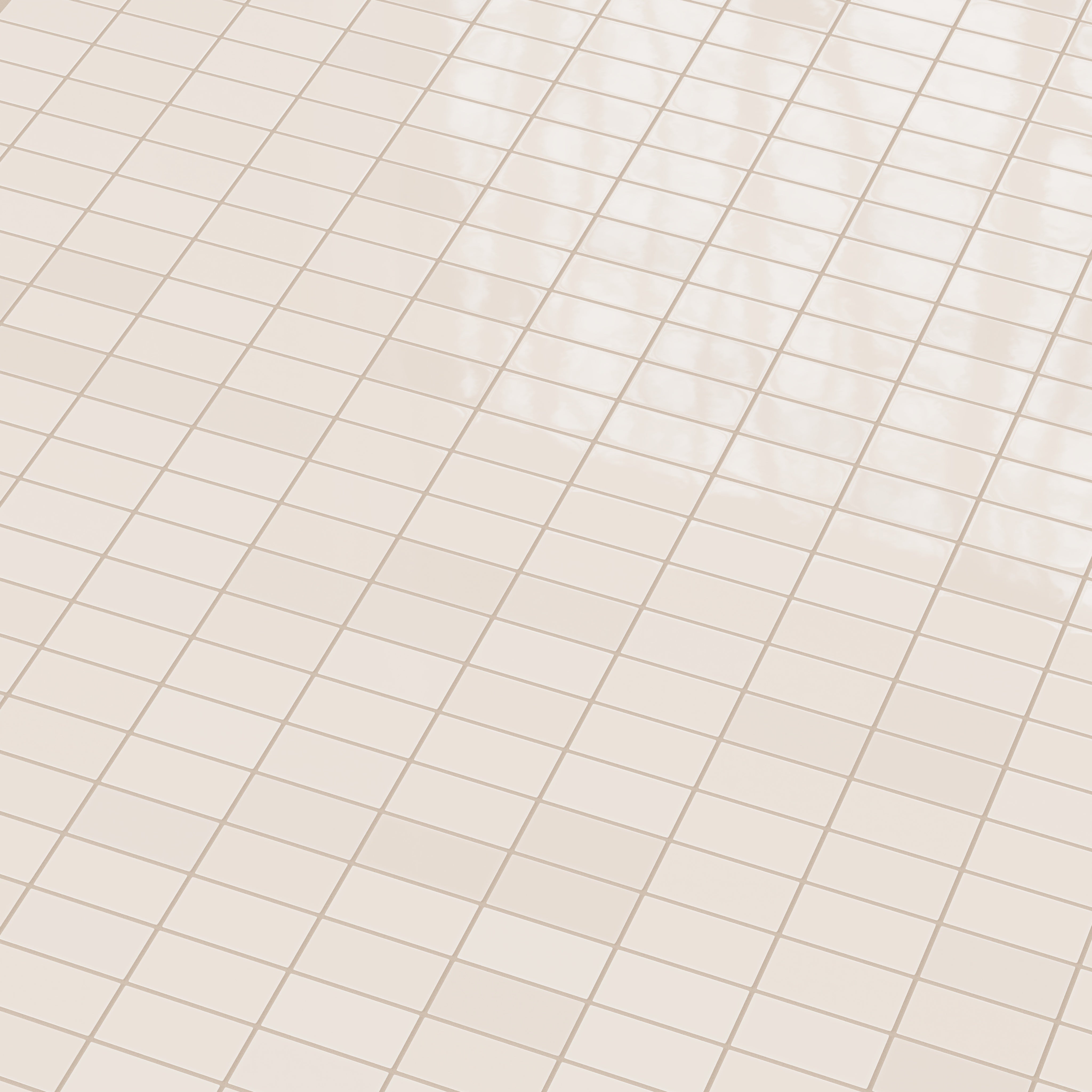 2x4 Straight Set Sheeted Natural Press Ceramic Mosaic Tile in Full Sail Gloss