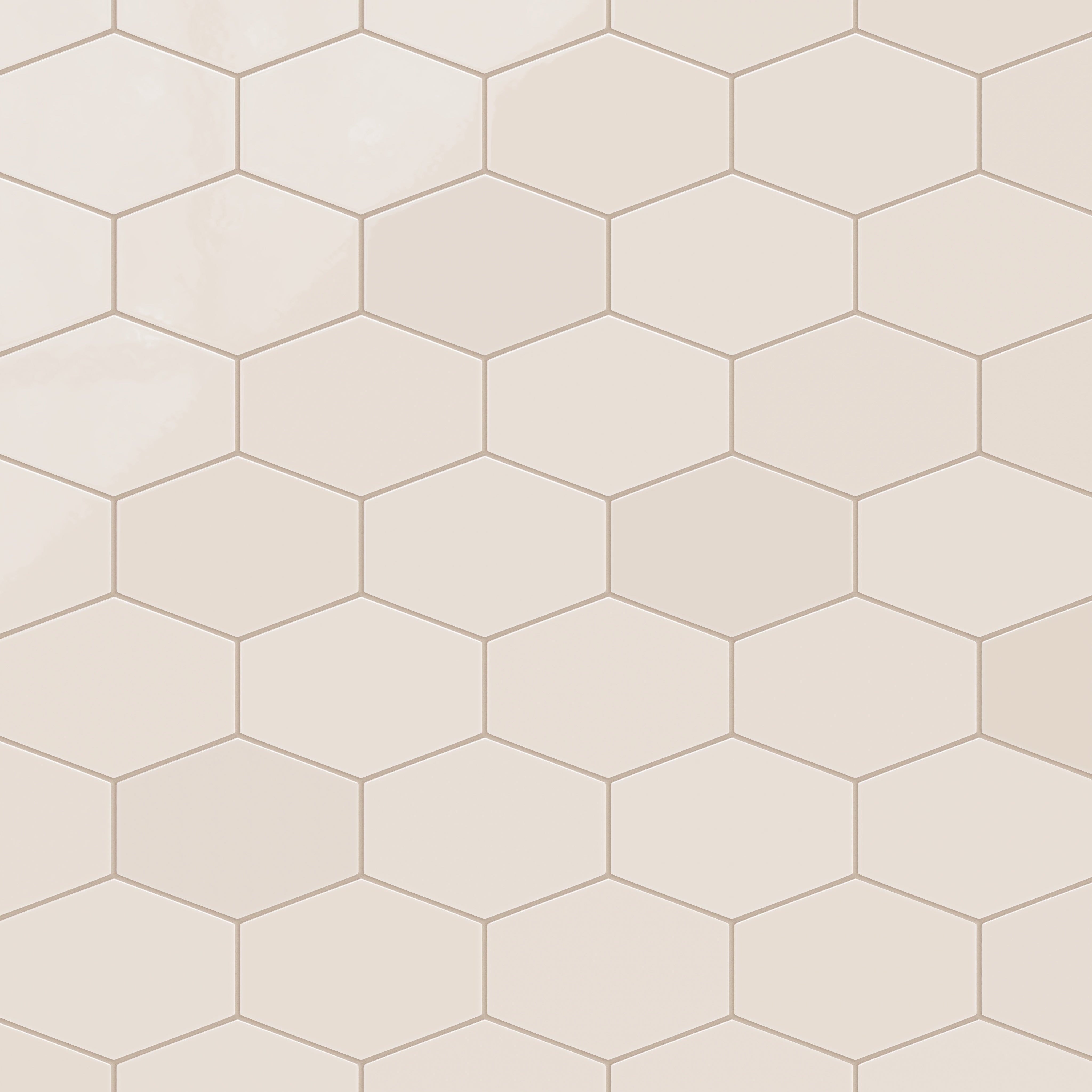 Elongated Hexagon Natural Press Ceramic Tile in Full Sail Gloss