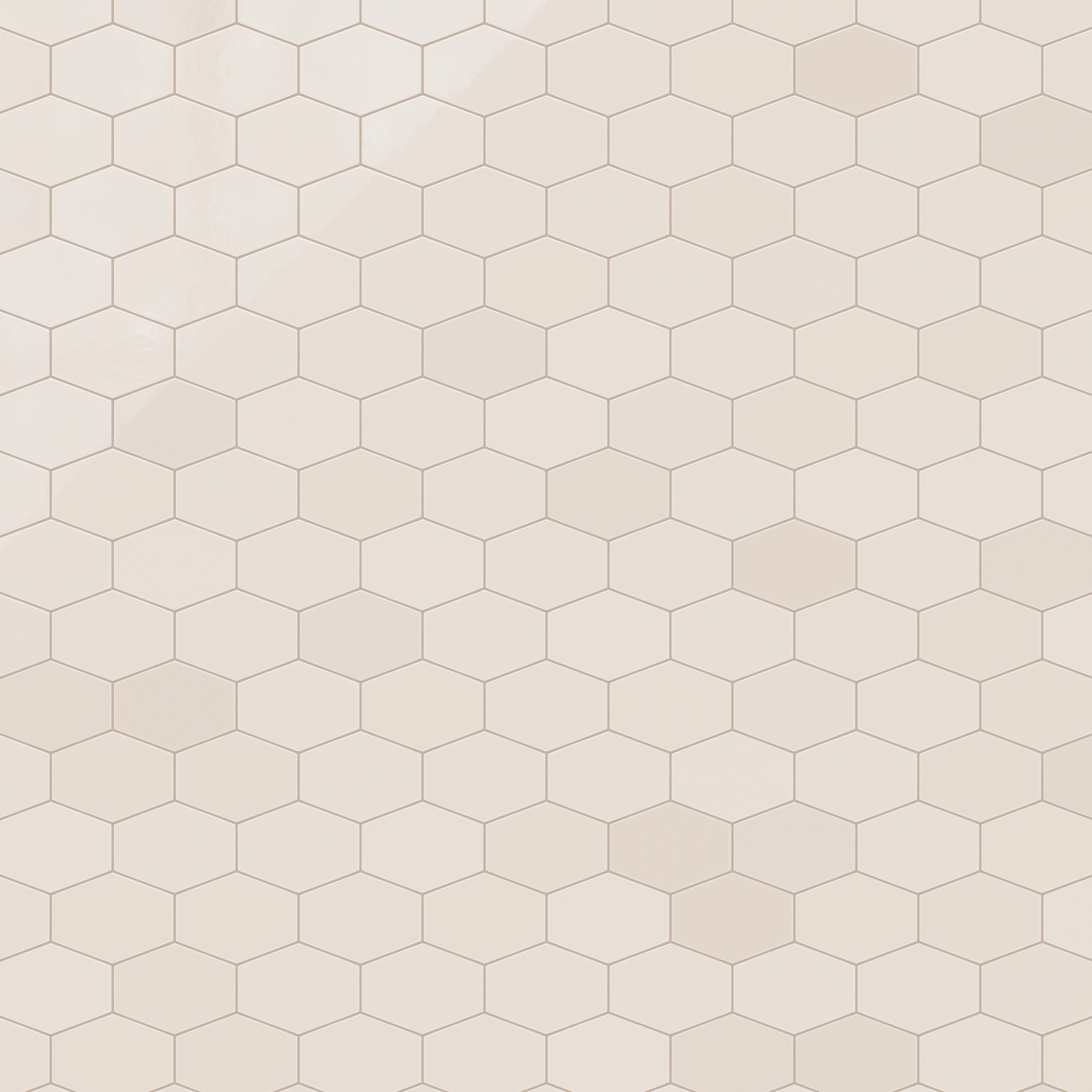 Elongated Hexagon Natural Press Ceramic Tile in Full Sail Gloss