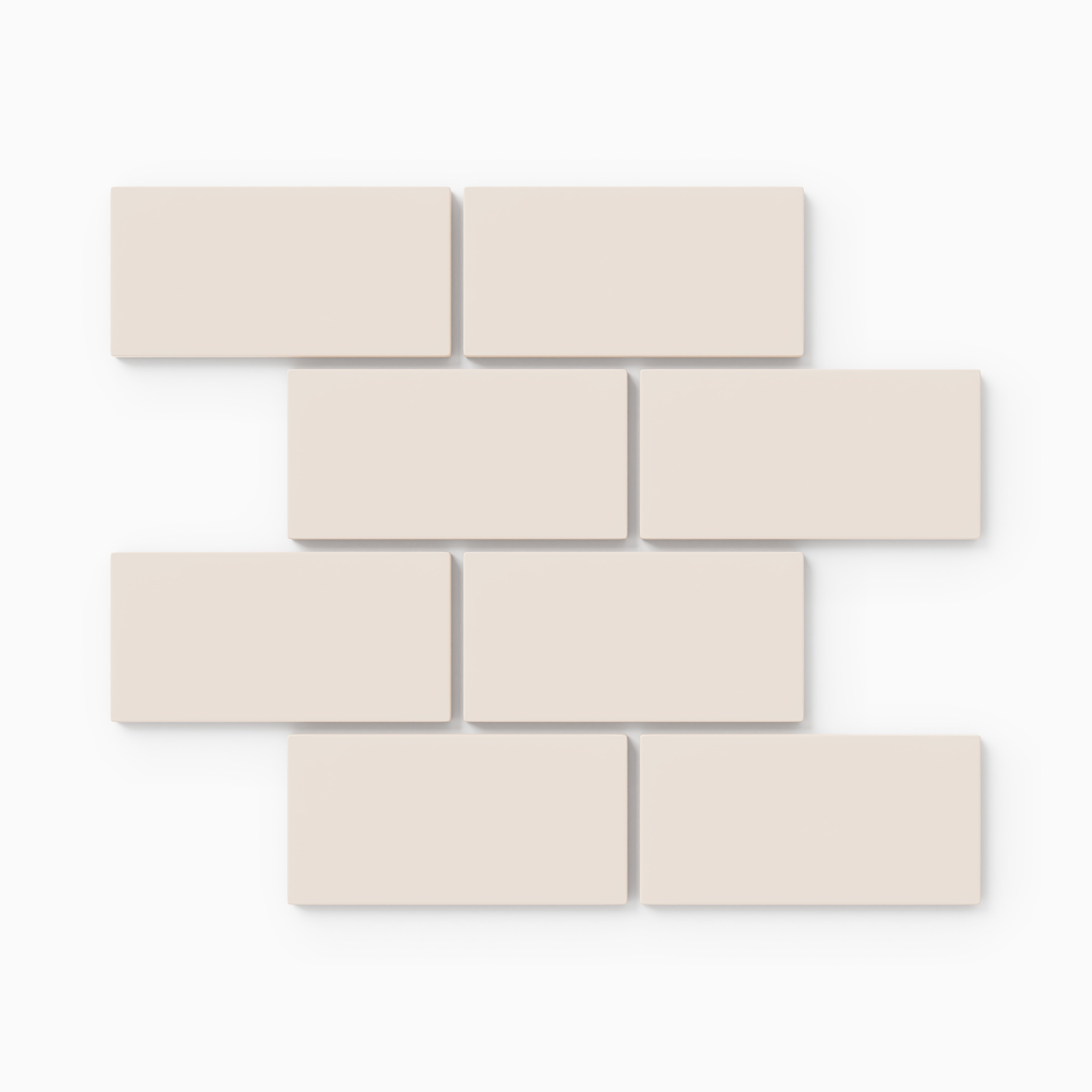 2x4 Half Offset Sheeted Natural Press Ceramic Mosaic Tile in Full Sail Matte
