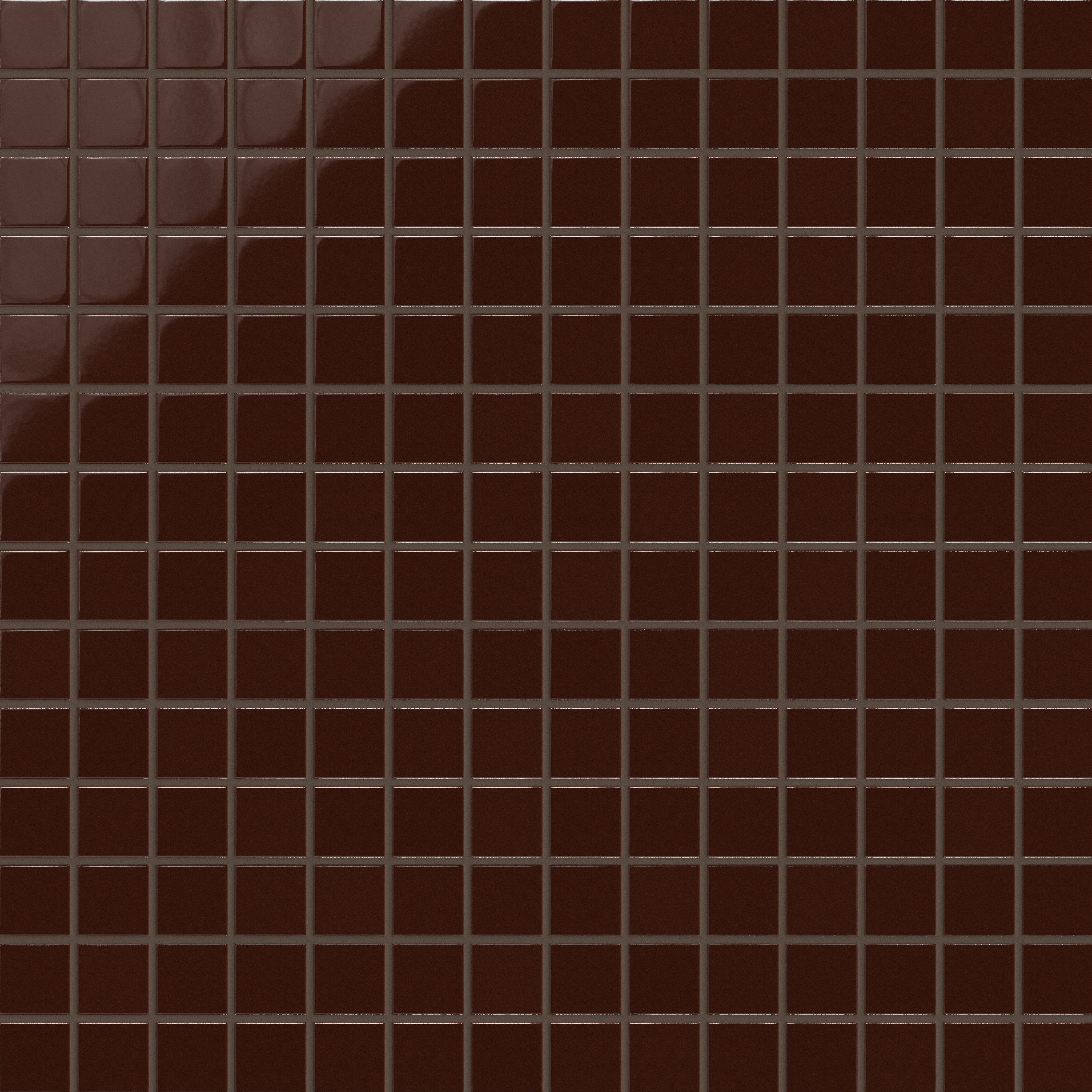 2x2 Straight Set Sheeted Original Ceramic Mosaic Tile in Garnet Gloss
