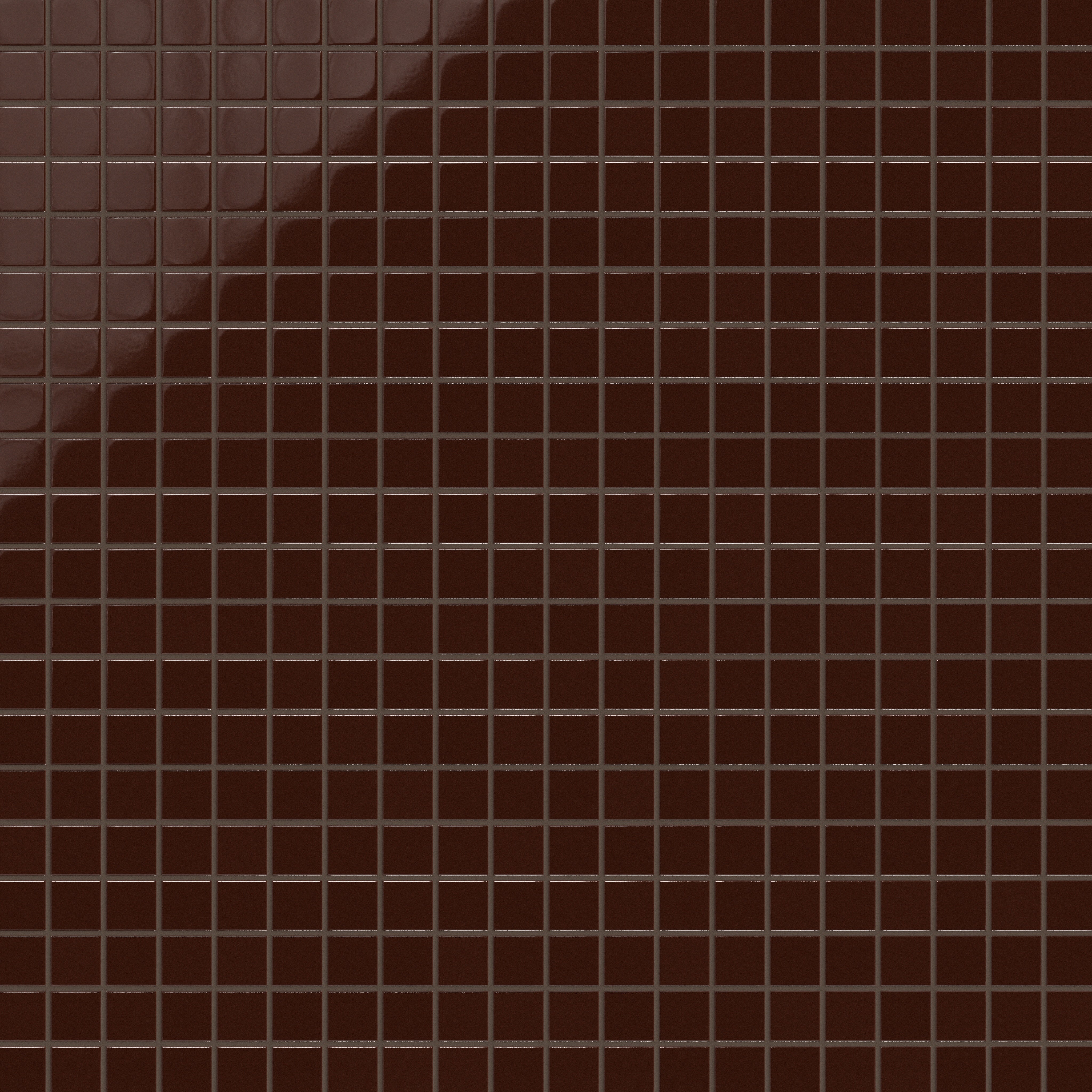 2x2 Straight Set Sheeted Original Ceramic Mosaic Tile in Garnet Gloss