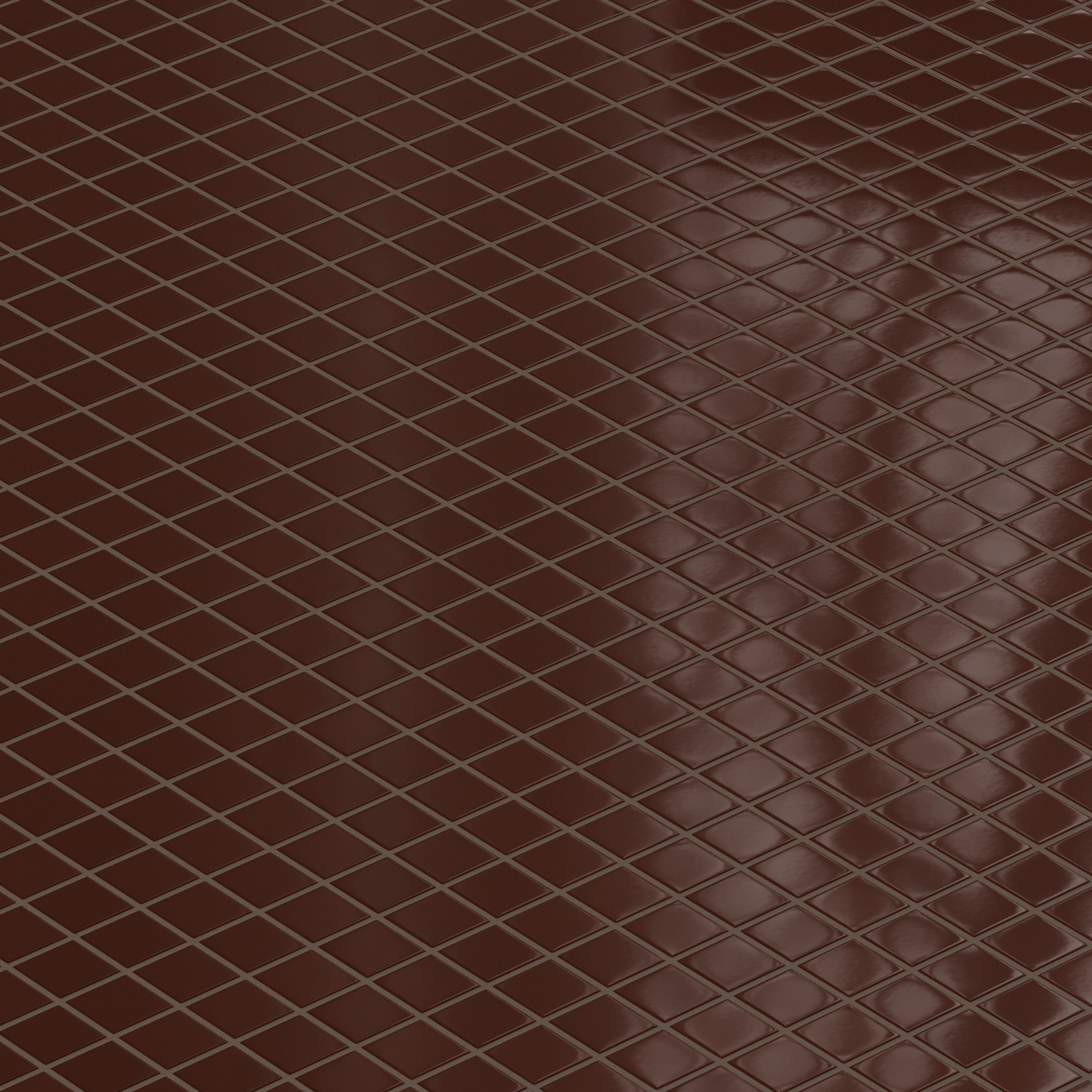 2x2 Straight Set Sheeted Original Ceramic Mosaic Tile in Garnet Gloss