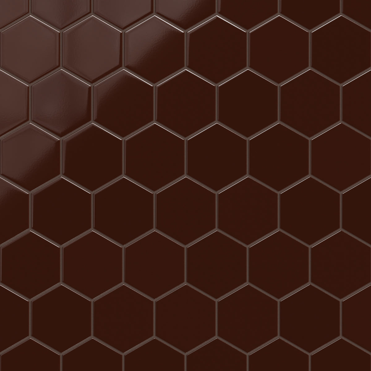 6" Hexagon Original Ceramic Tile in Garnet Gloss