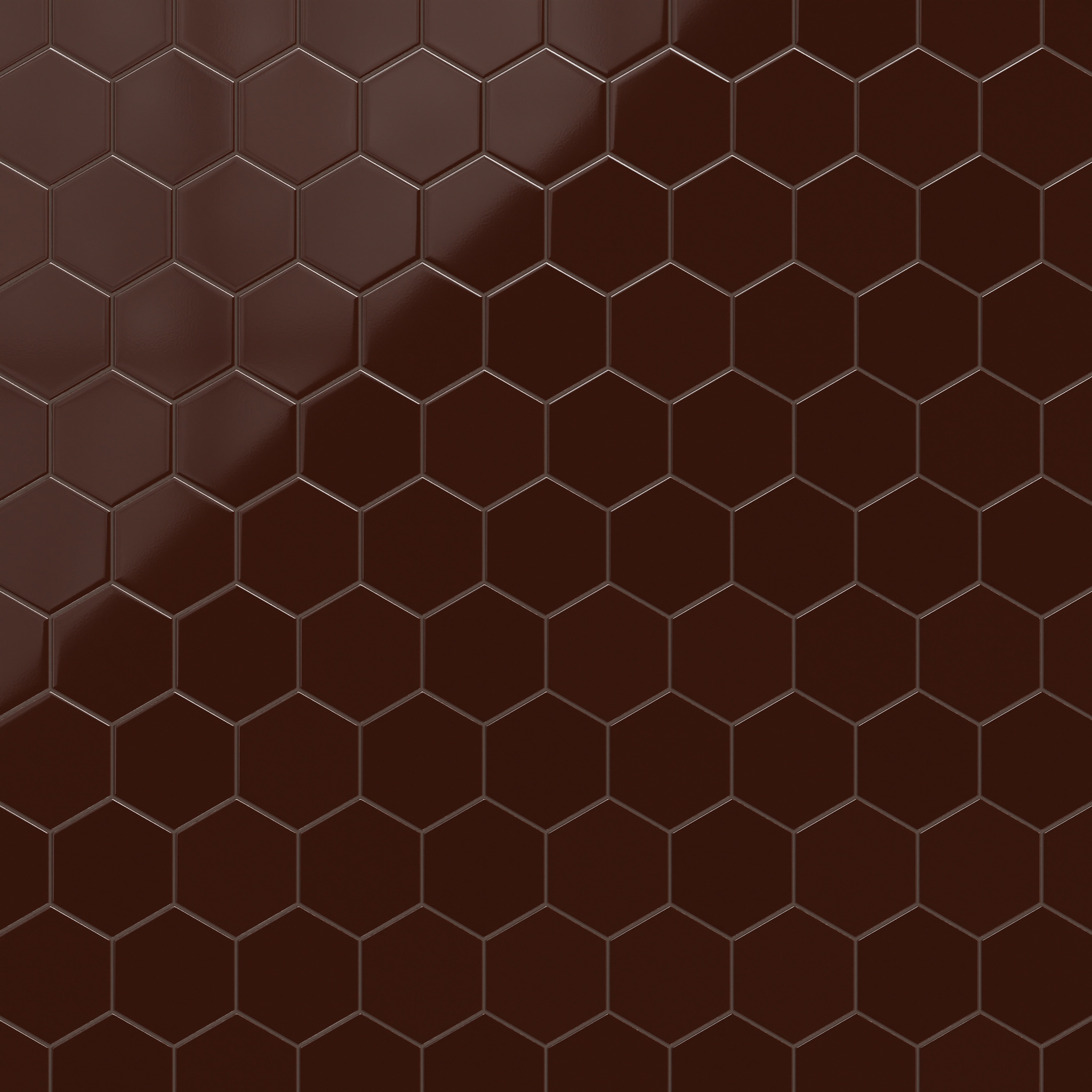 8" Hexagon Original Ceramic Tile in Garnet Gloss
