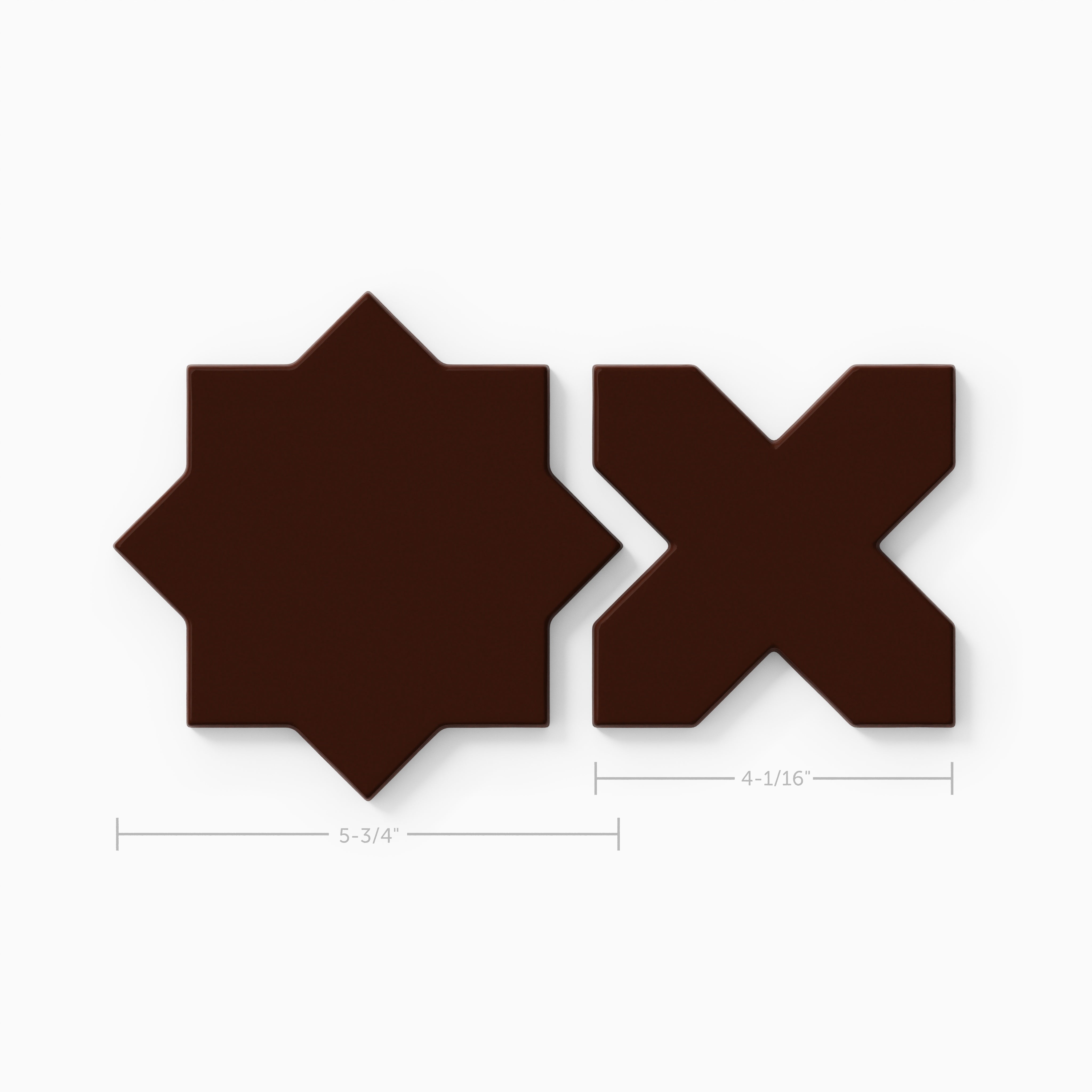Mini Star & Cross Original Ceramic Tile in Garnet Gloss