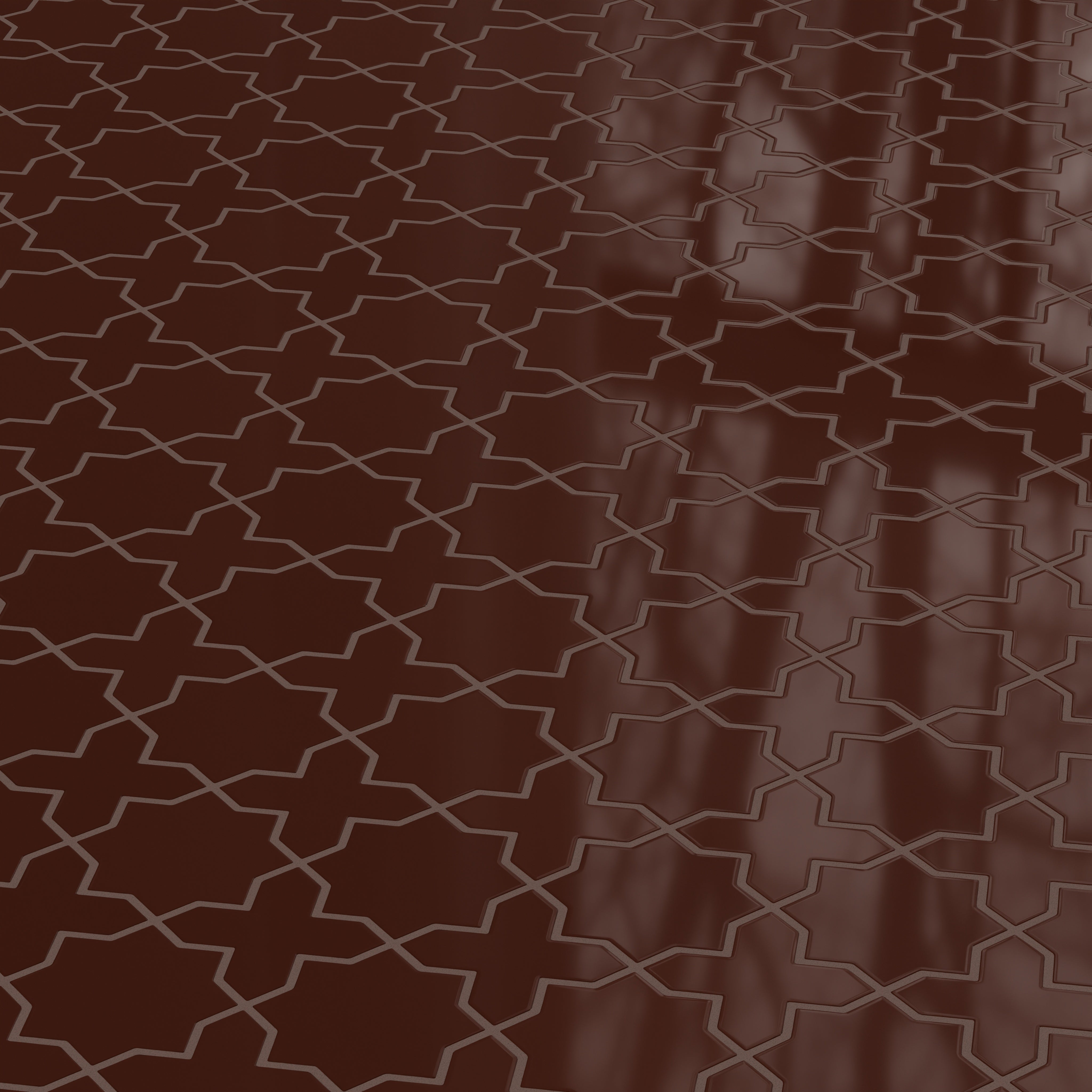 Mini Star & Cross Original Ceramic Tile in Garnet Gloss