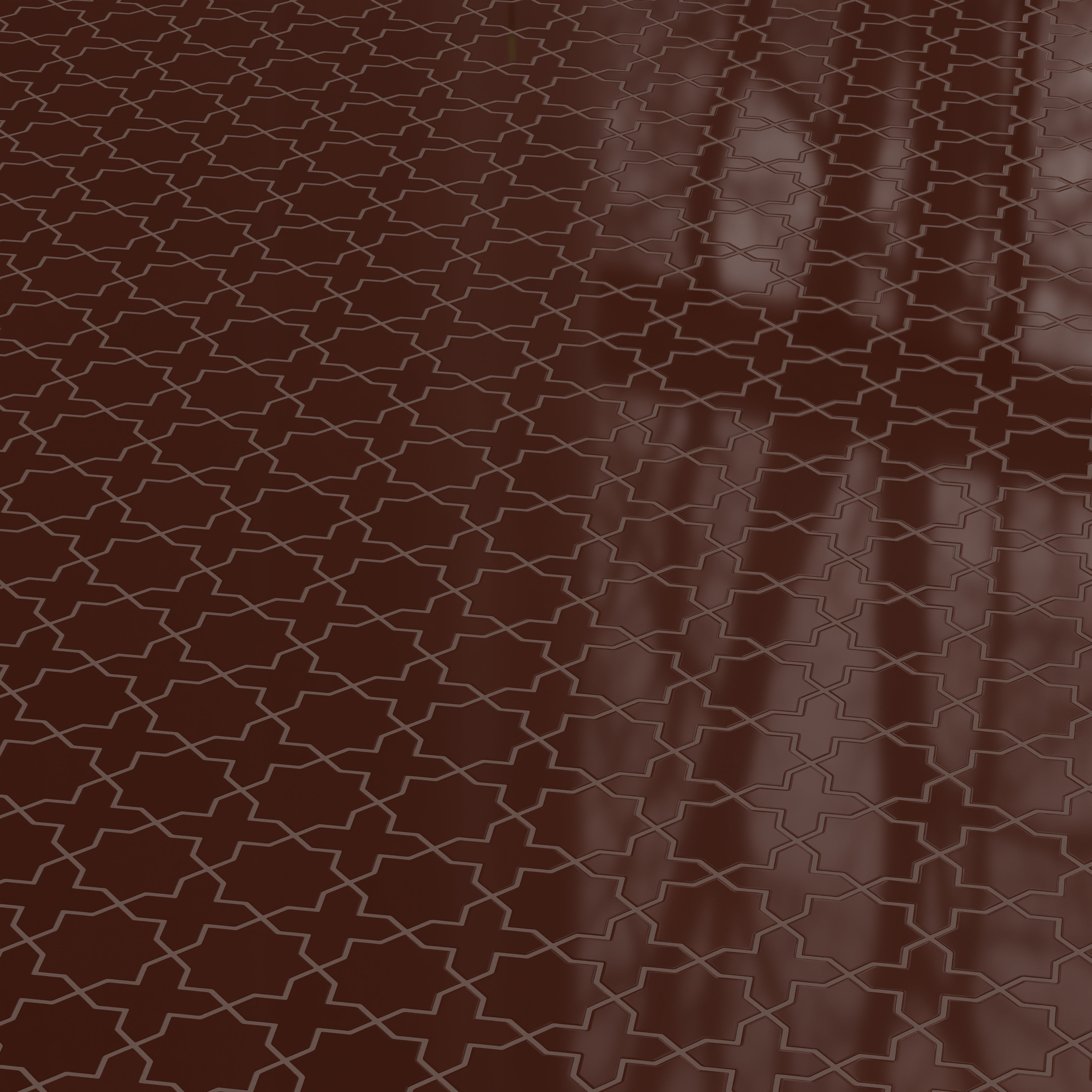 Mini Star & Cross Original Ceramic Tile in Garnet Gloss