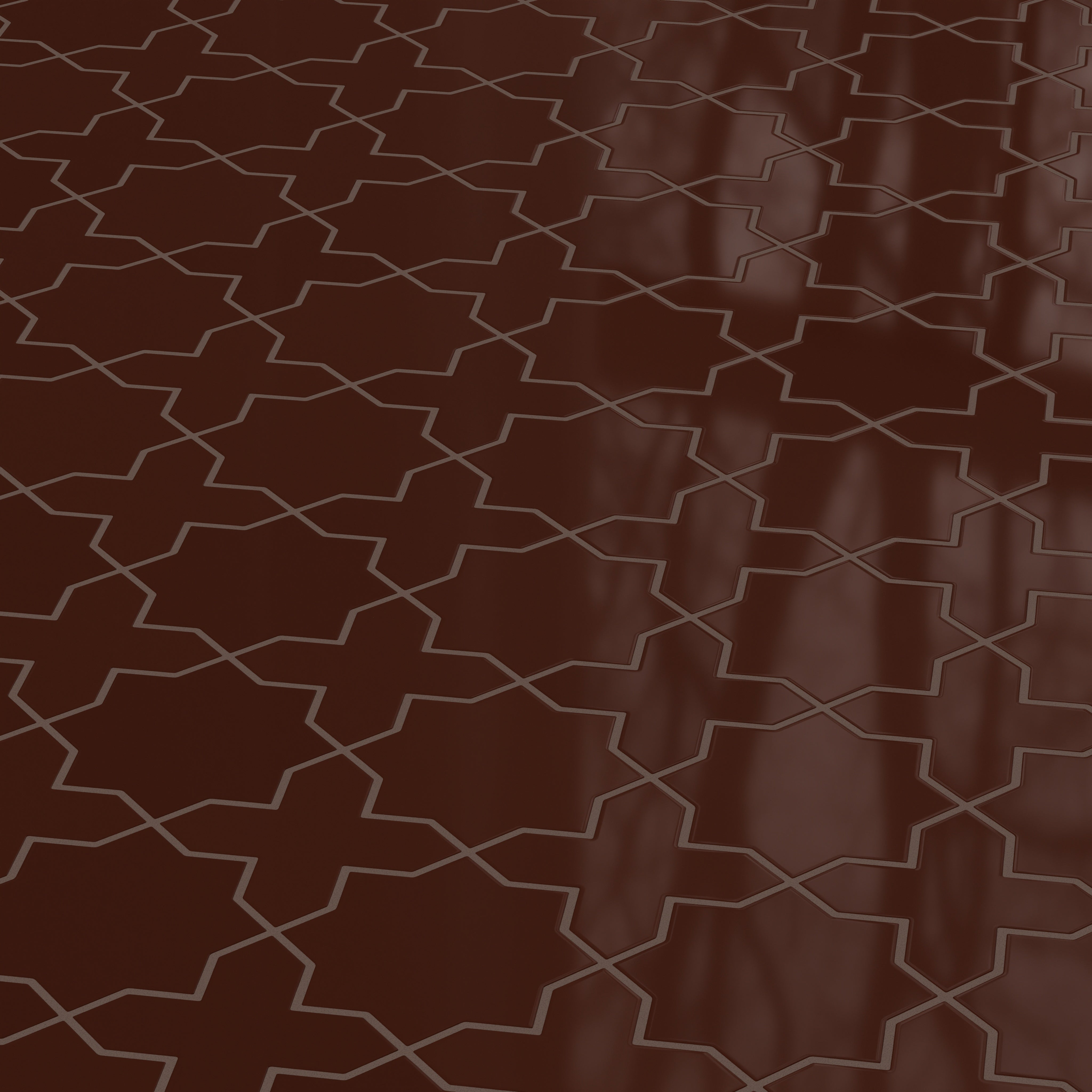 Star & Cross Original Ceramic Tile in Garnet Gloss