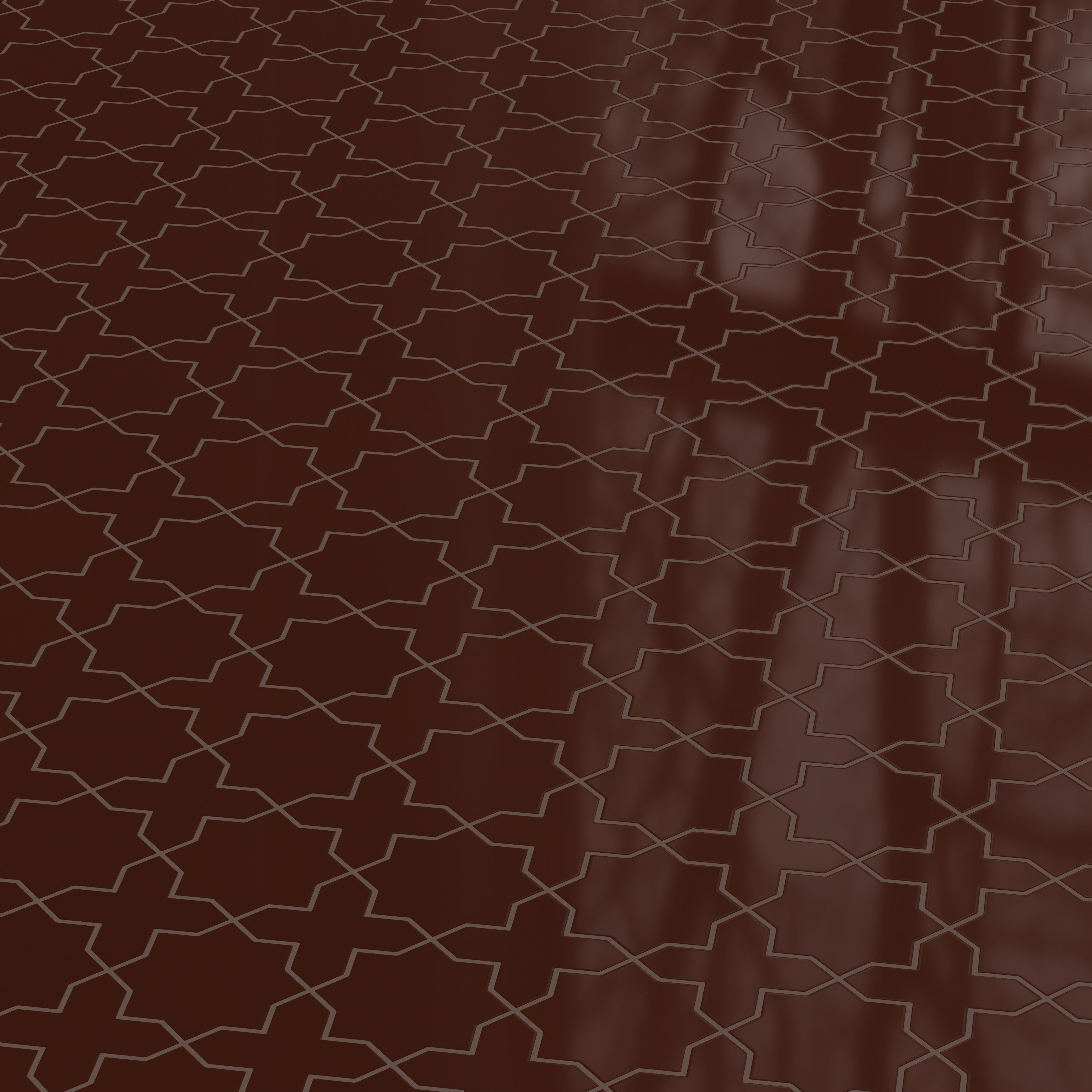 Star & Cross Original Ceramic Tile in Garnet Gloss
