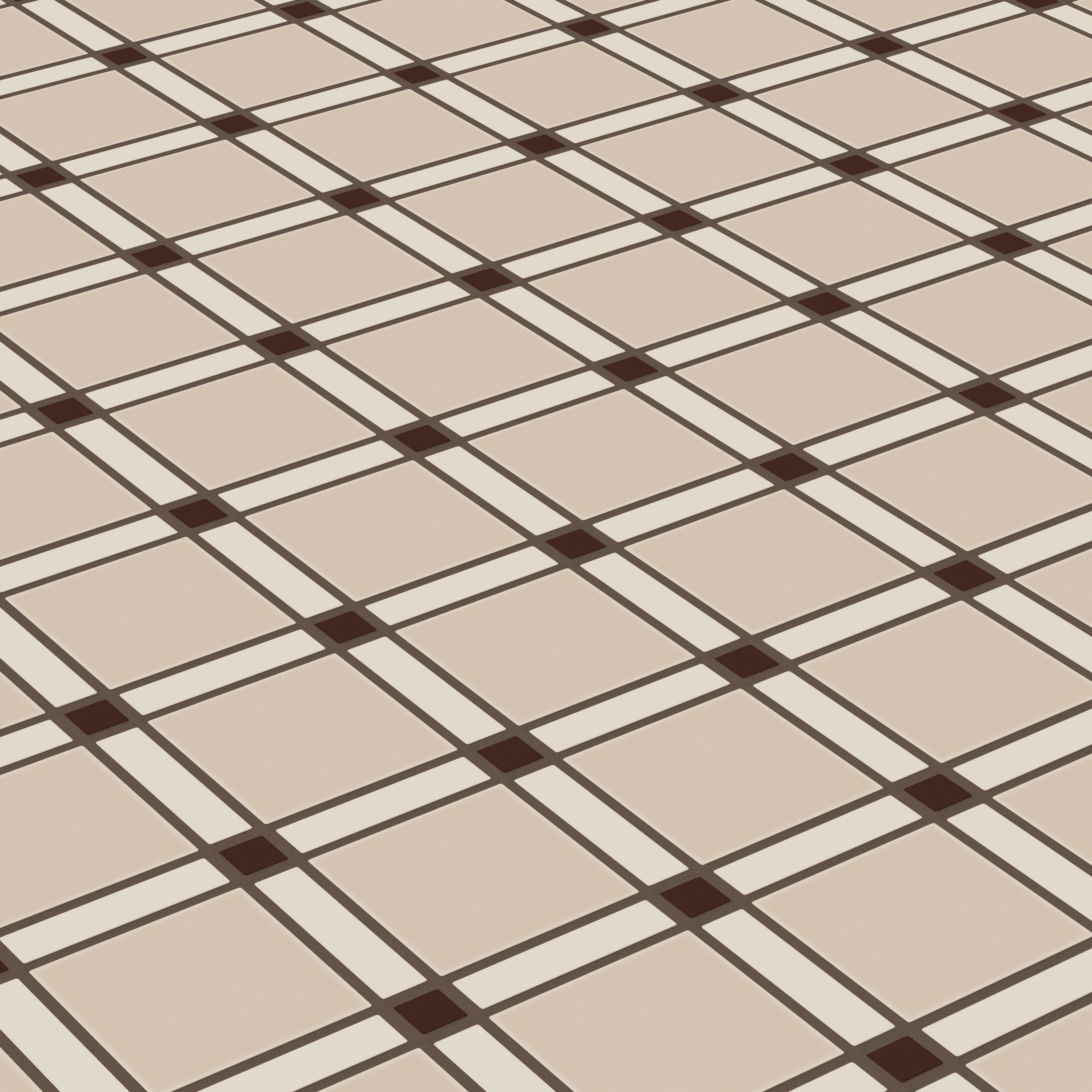 Lattice Sheeted Original Ceramic Tile in Garnet Matte, Ivory Matte & Sweet Pea Matte