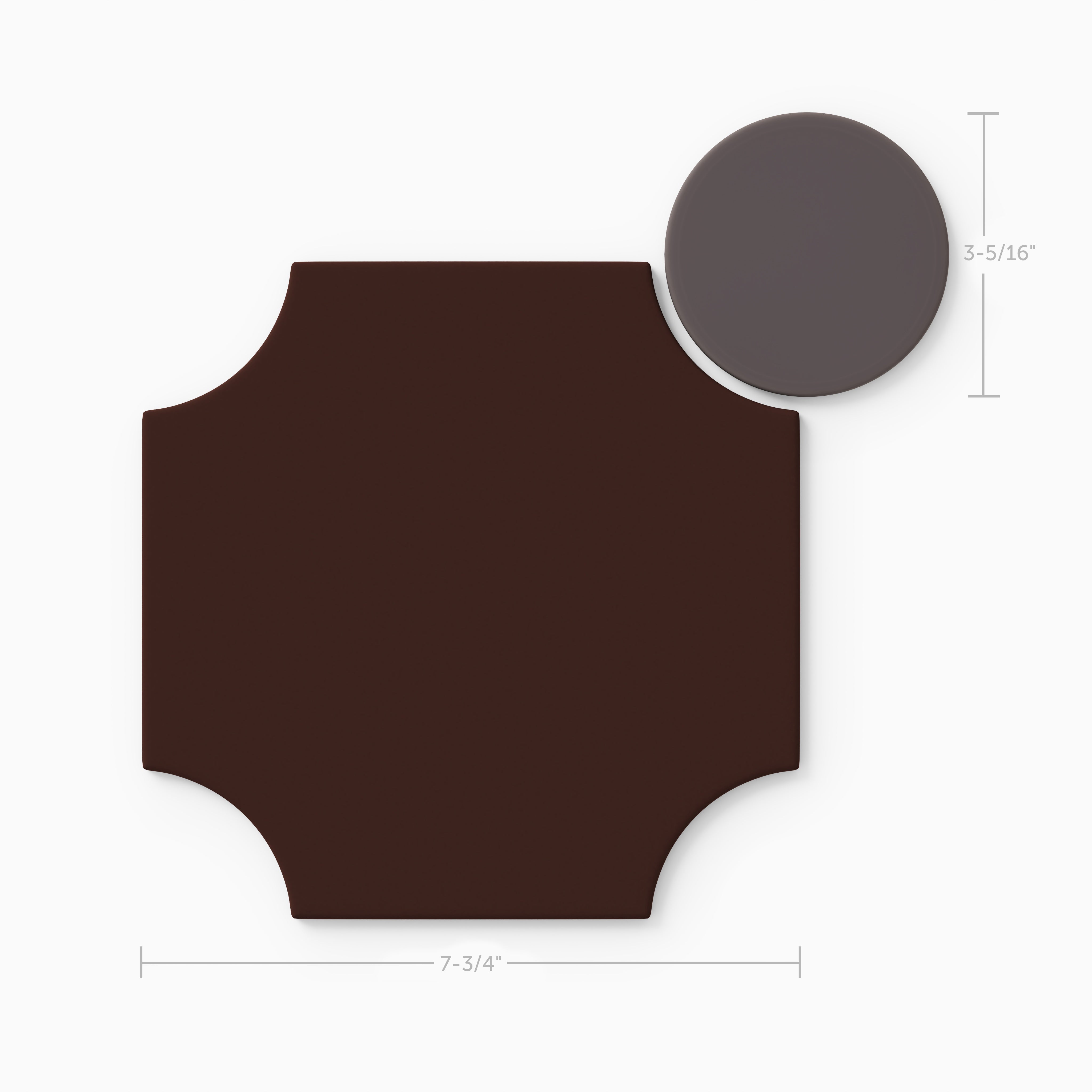 Portico Original Ceramic Tile in Garnet Matte & Kalamata Matte