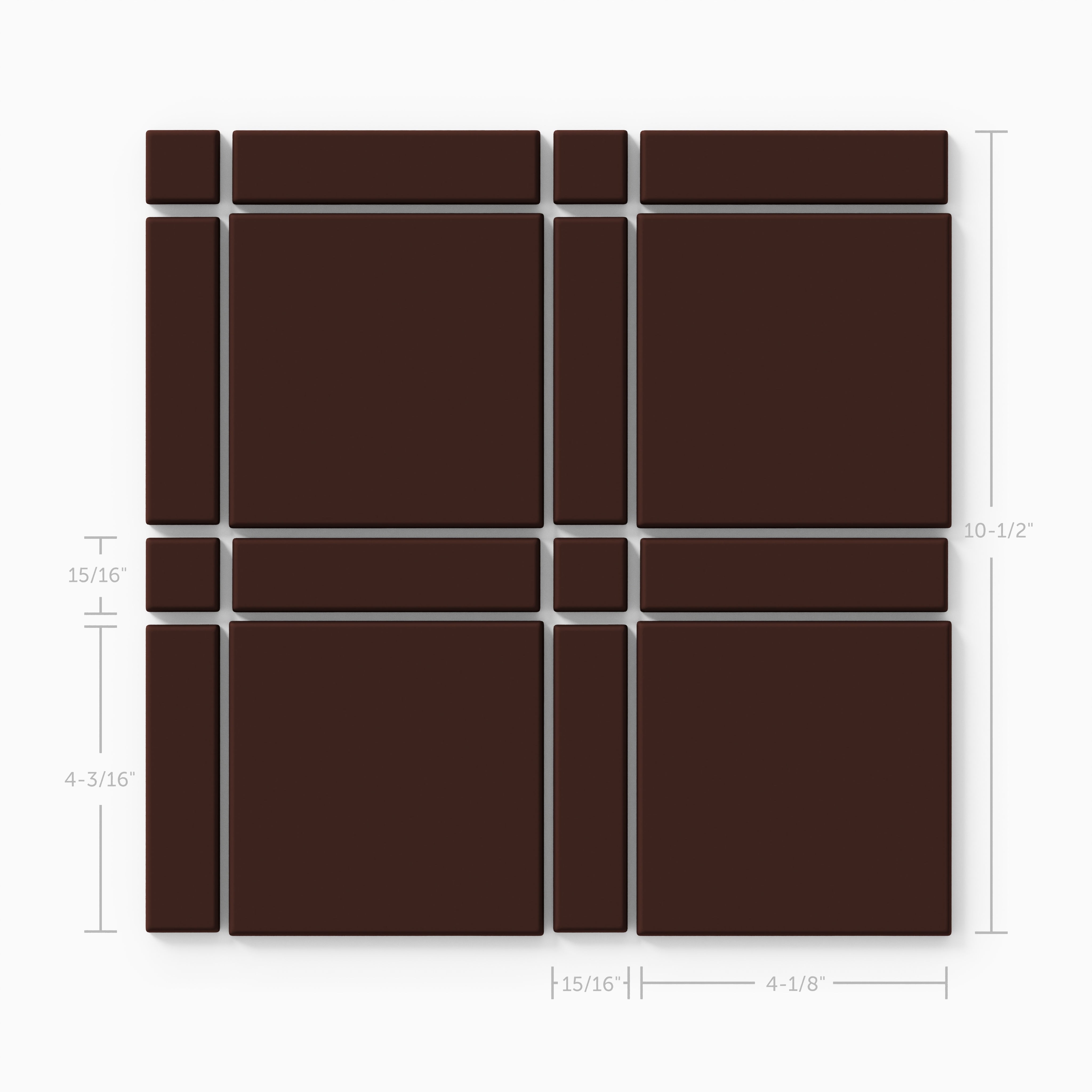 Lattice Sheeted Original Ceramic Tile in Garnet Matte