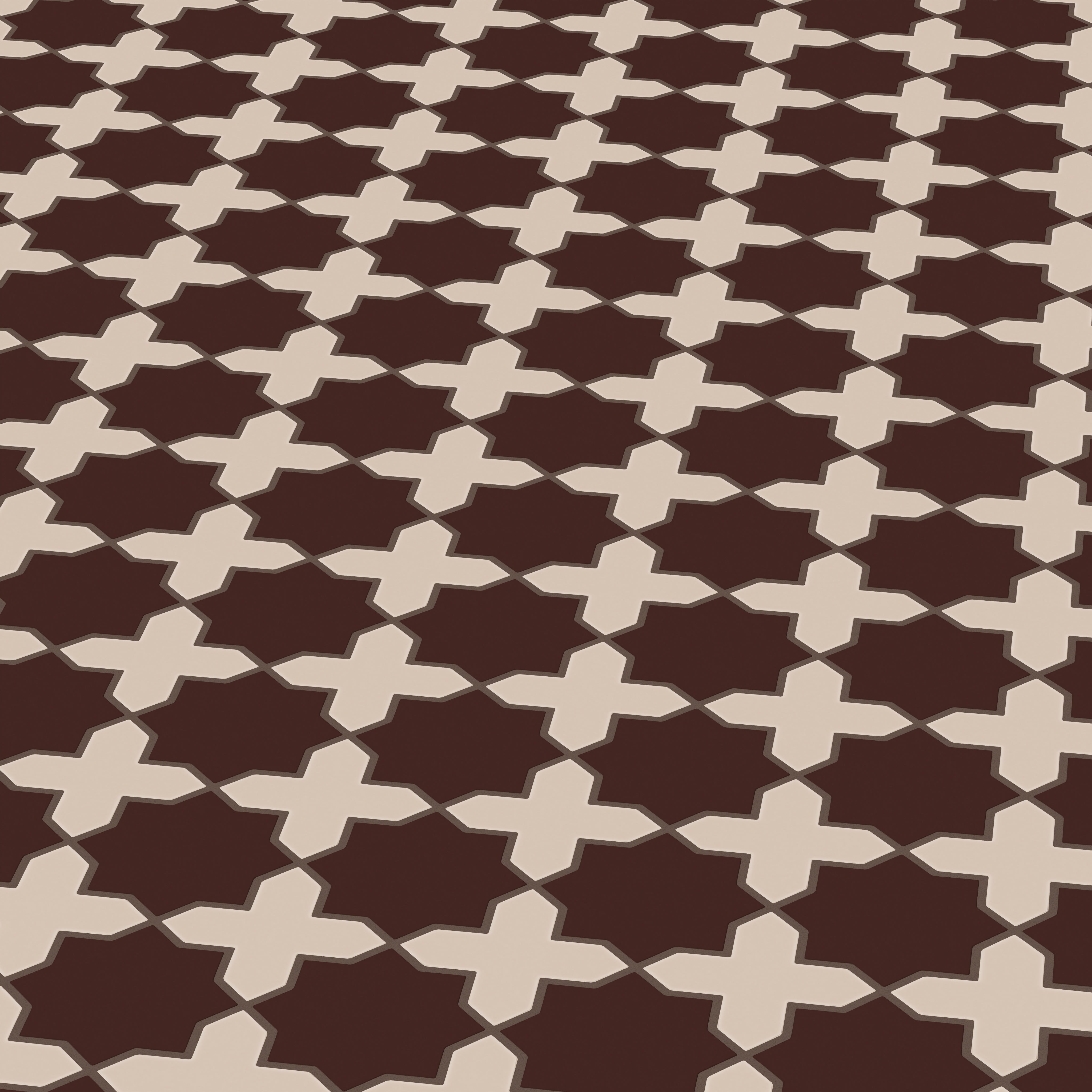 Mini Star & Cross Original Ceramic Tile in Garnet Matte & Sweet Pea Matte