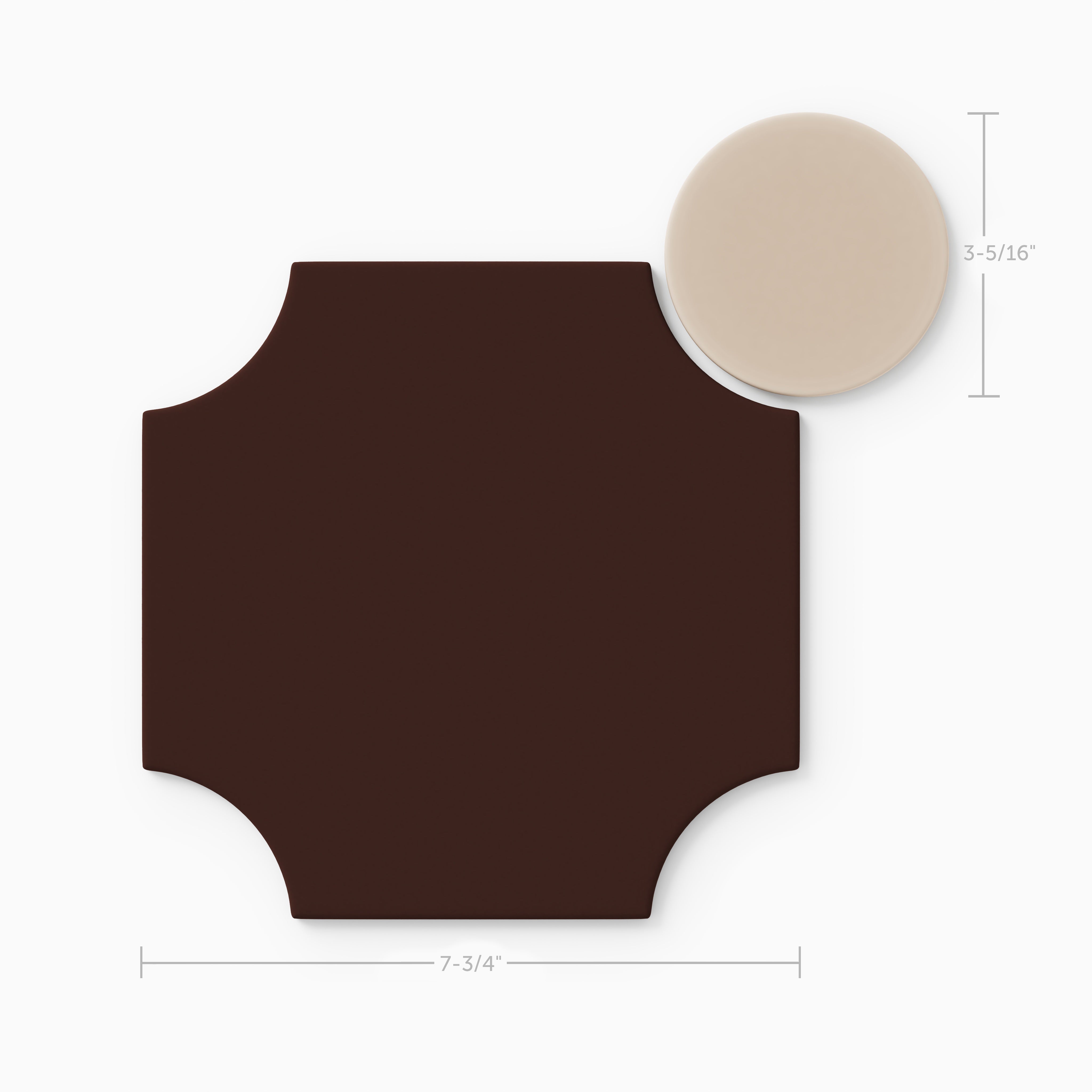 Portico Original Ceramic Tile in Garnet Matte & Sweet Pea Matte
